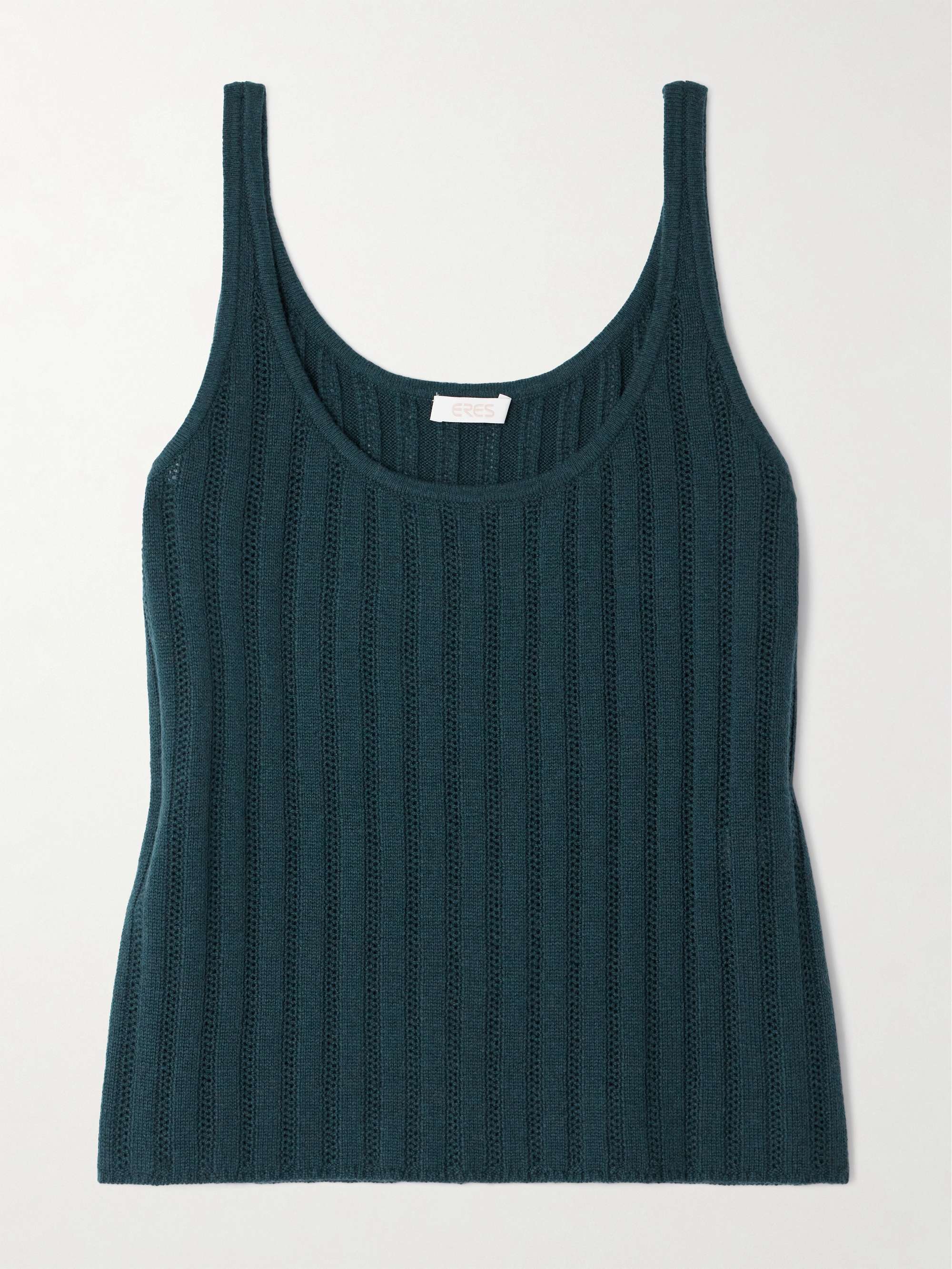 Luxe Palace ribbed and pointelle-knit wool and cashmere-blend tank view