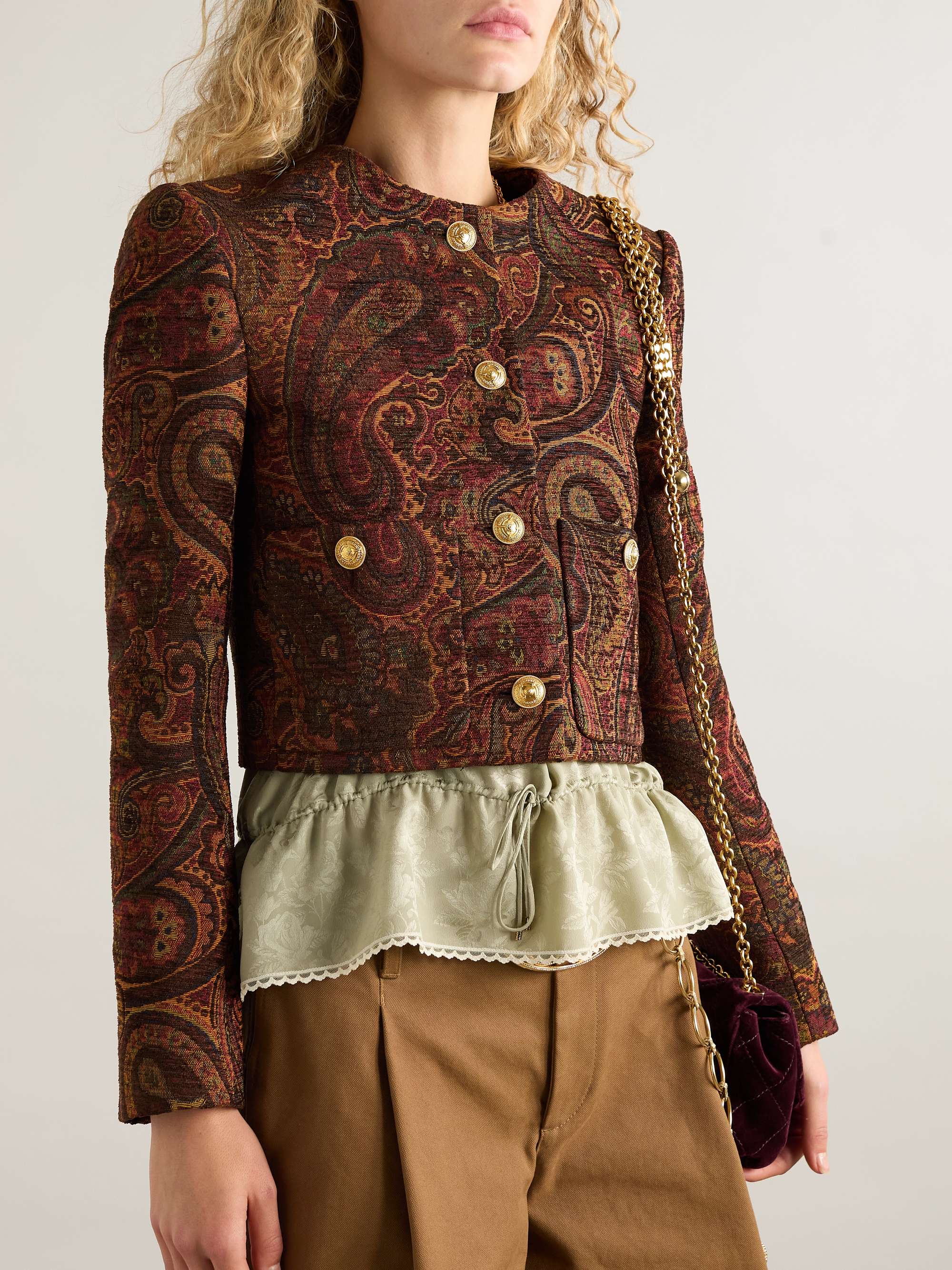 Cropped jacquard jacket view