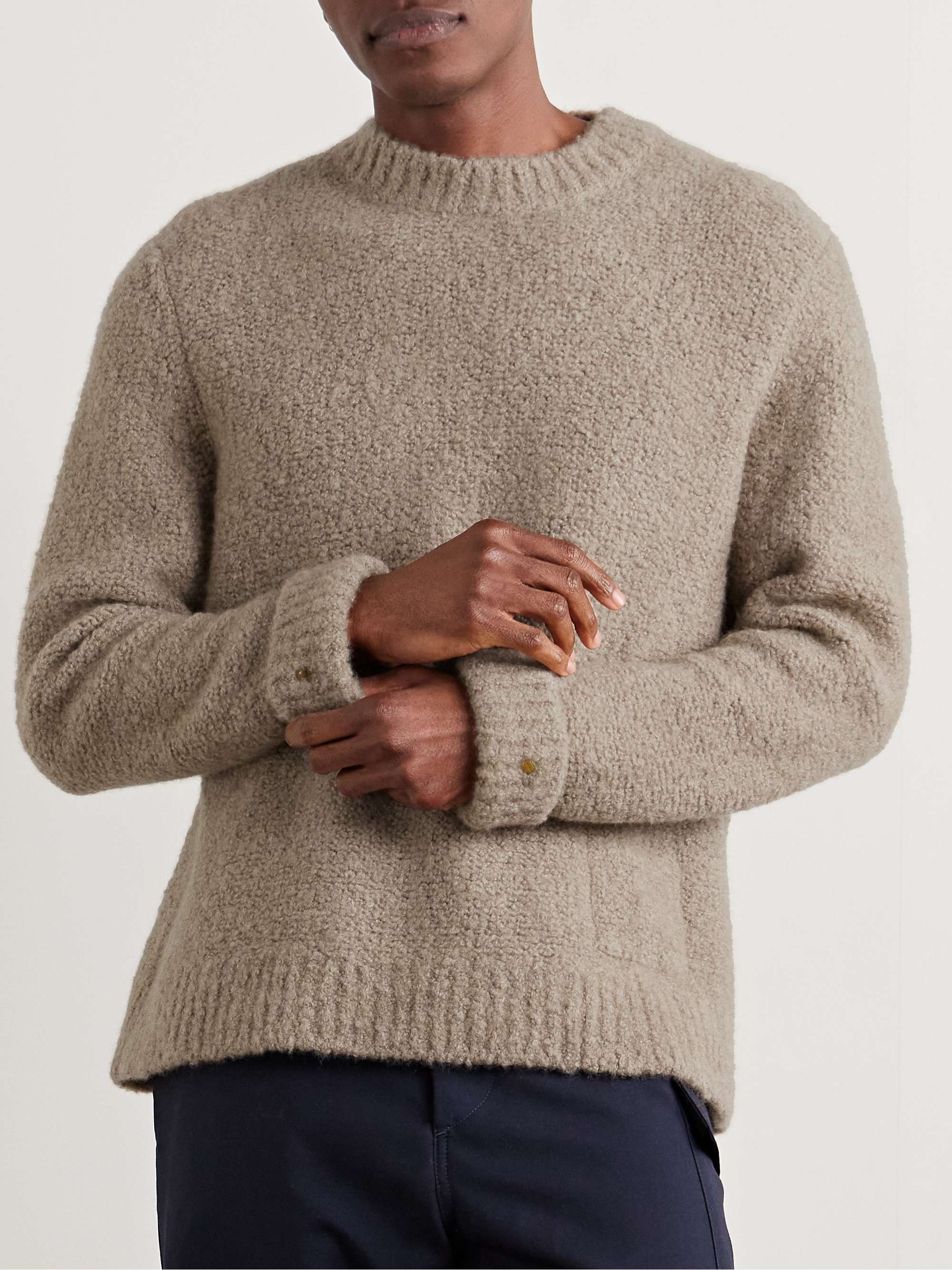 Cloud Embellished Cashmere-Blend Bouclé Sweater view