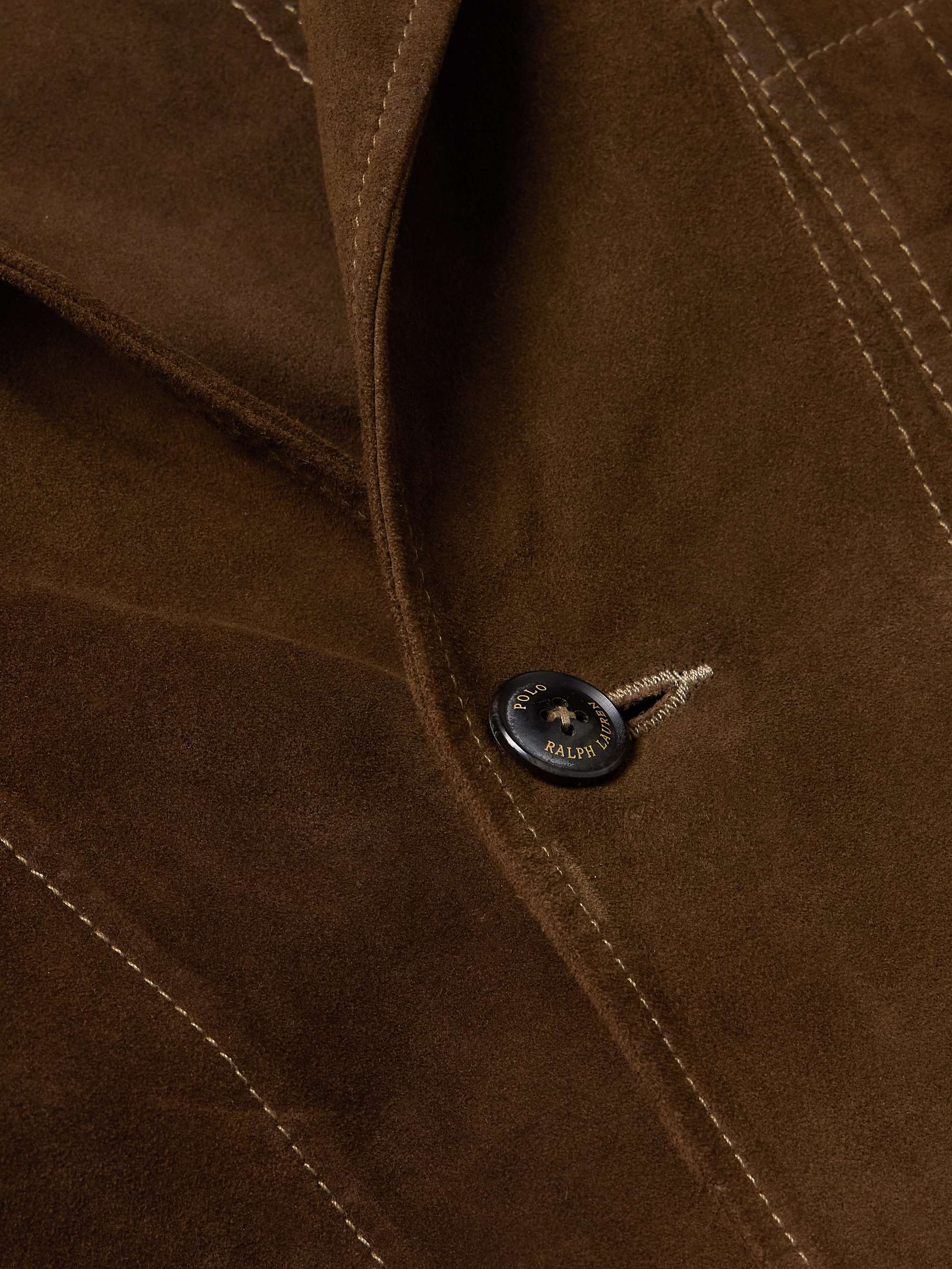 Topstitched Suede Blazer view
