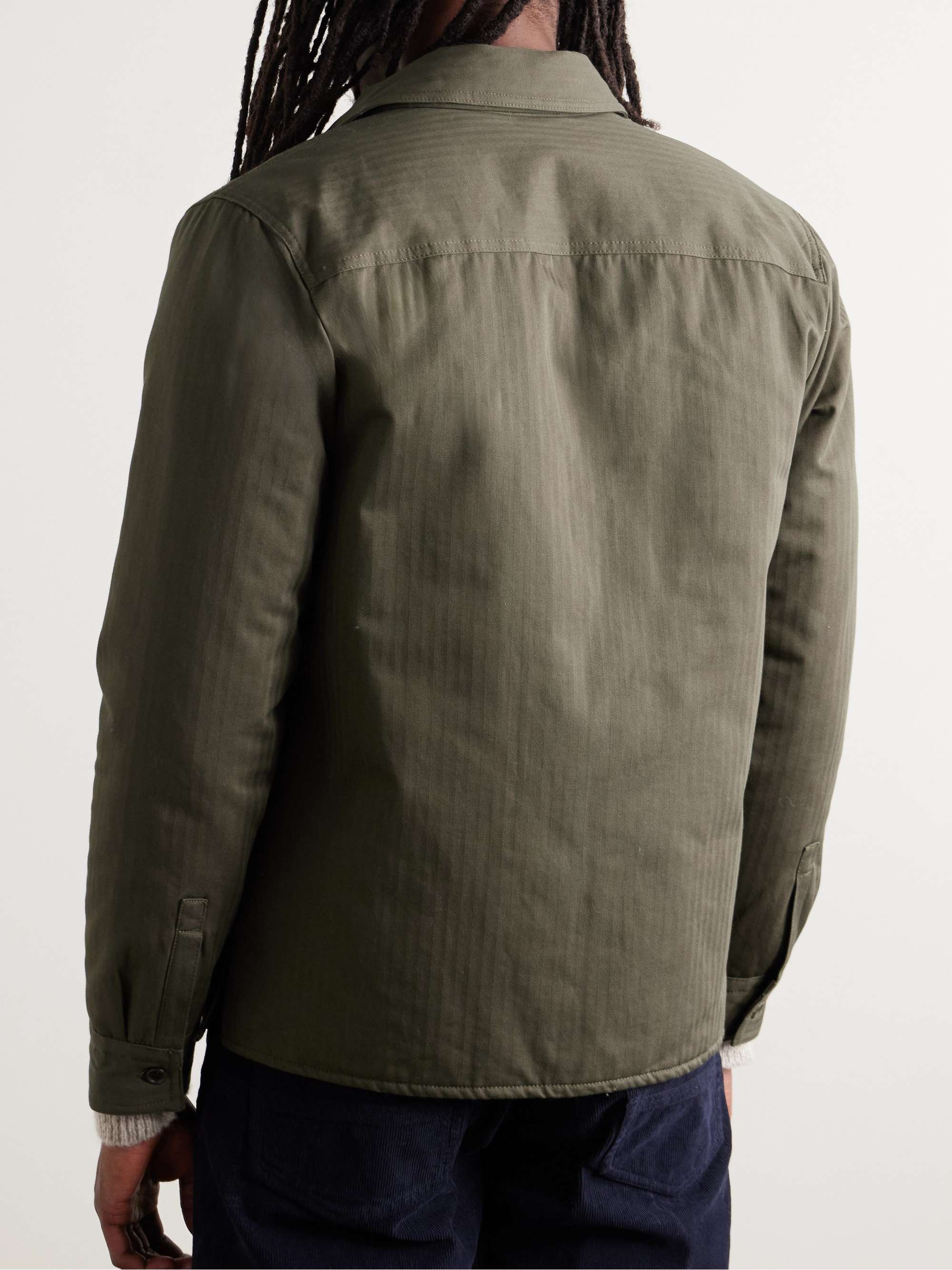 Padded Herringbone Cotton Overshirt view