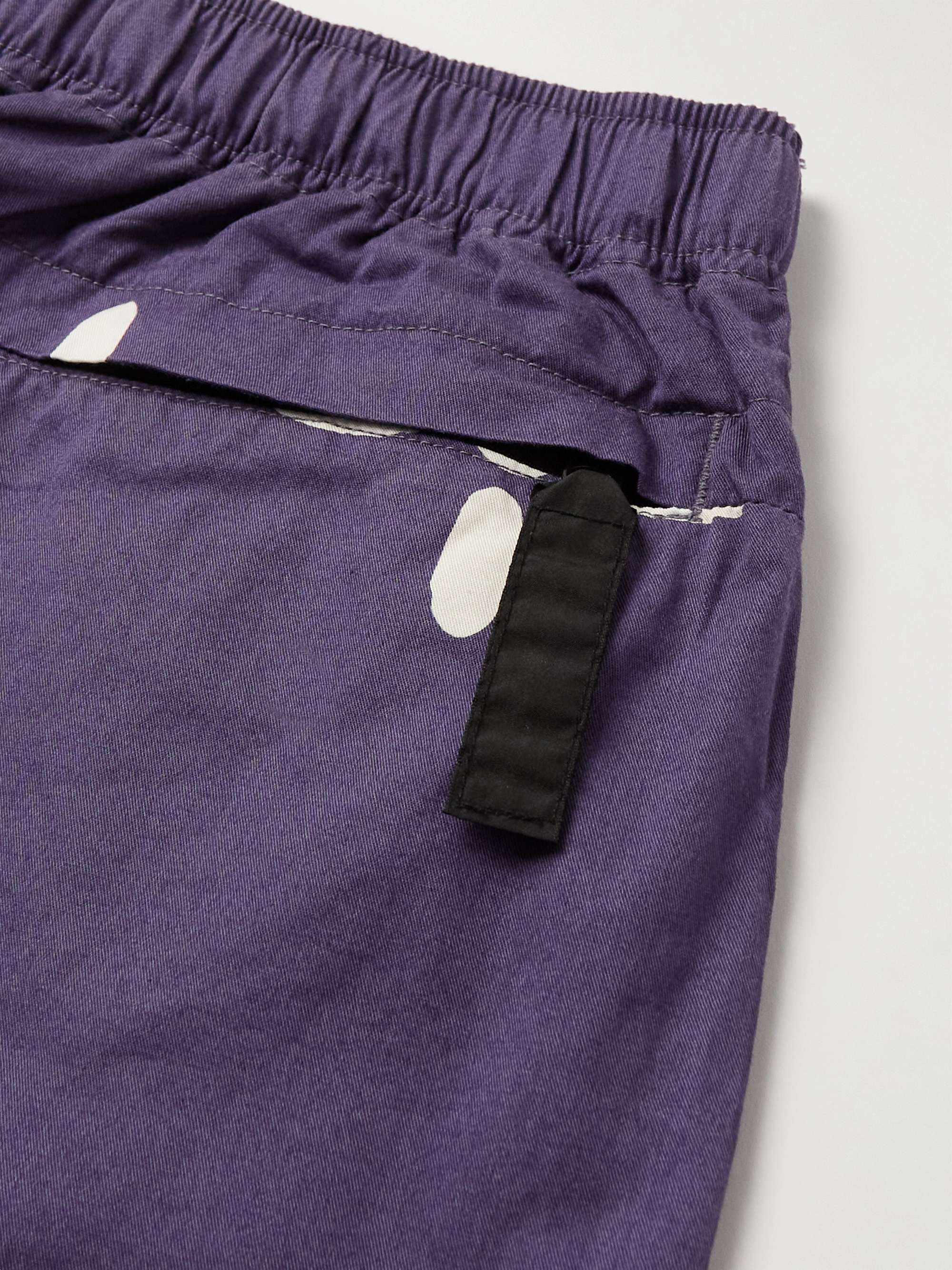 Straight-Leg Printed Combed Cotton-Twill Shorts view