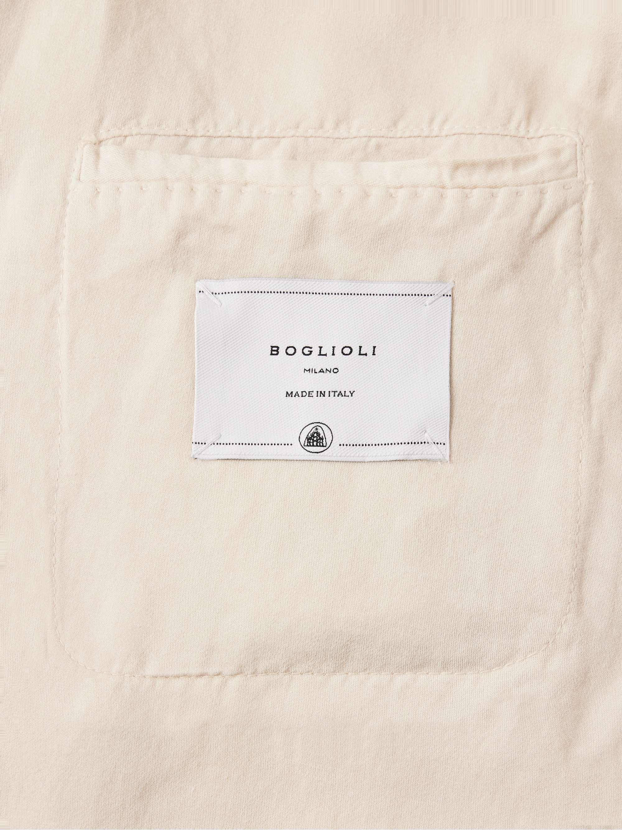 Double-Breasted Garment-Dyed Cotton and Linen-Blend Blazer view