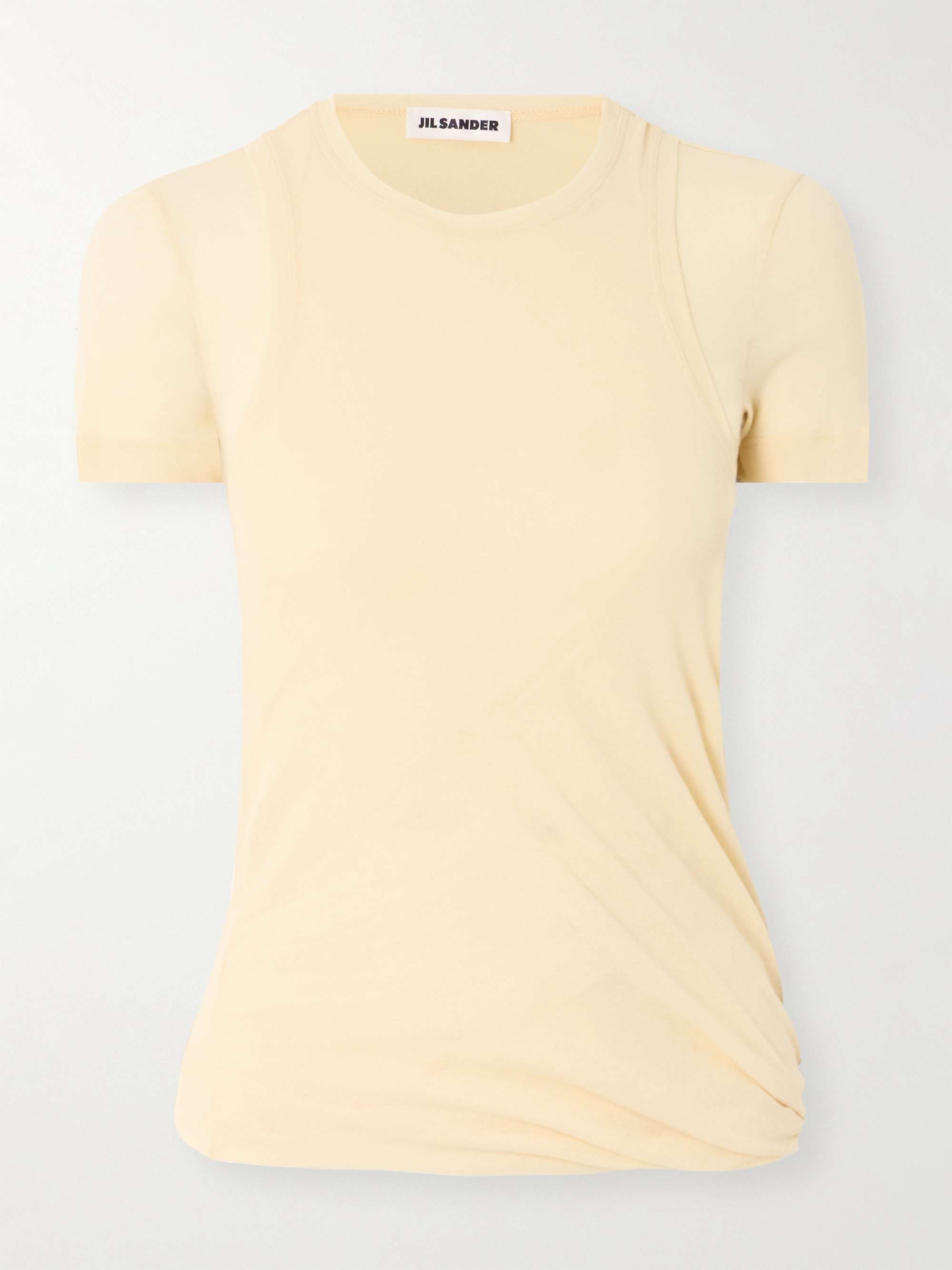 Layered cotton-crepe T-shirt view