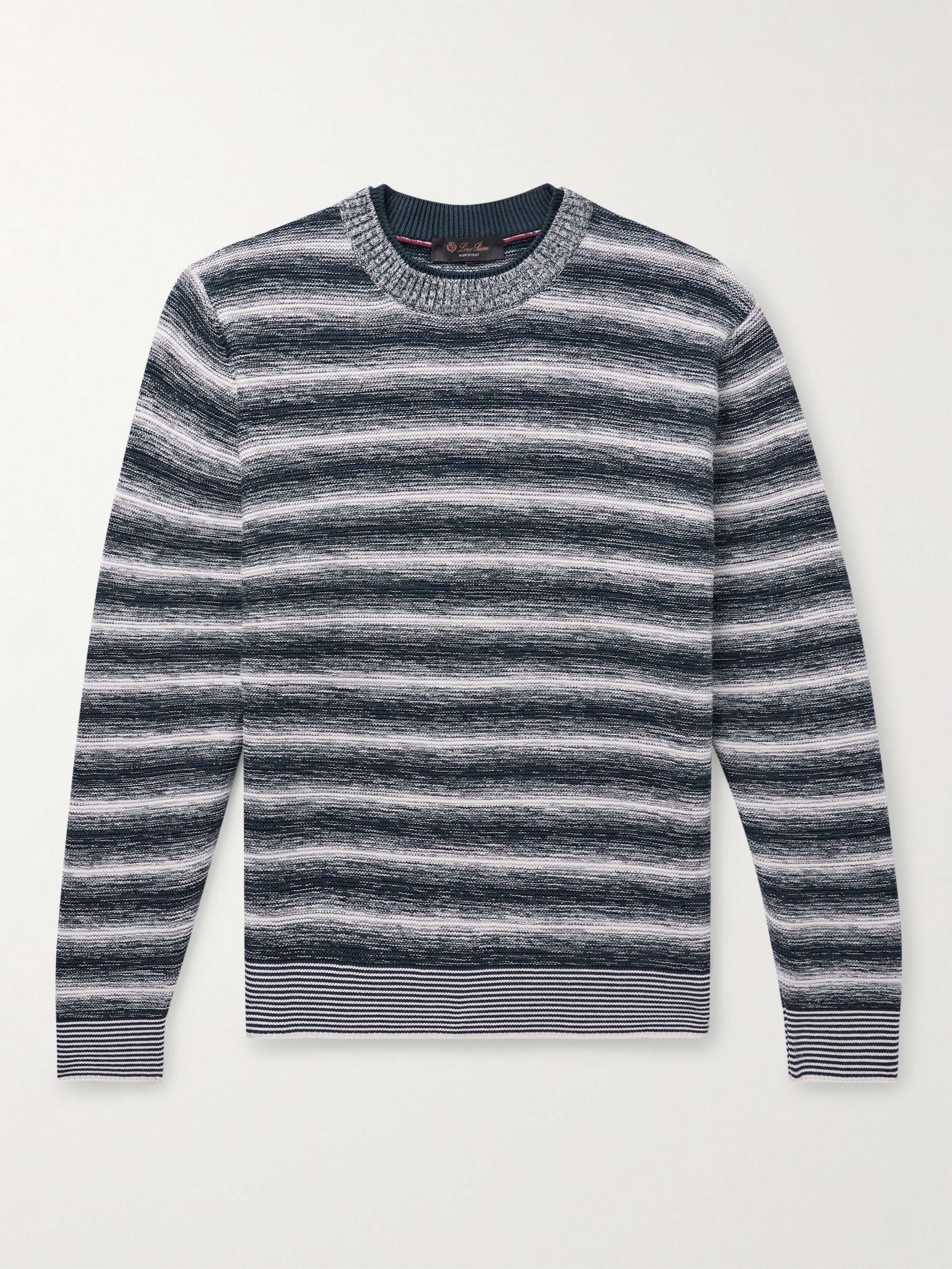 Slim-Fit Space-Dyed Cotton and Silk-Blend Sweater view