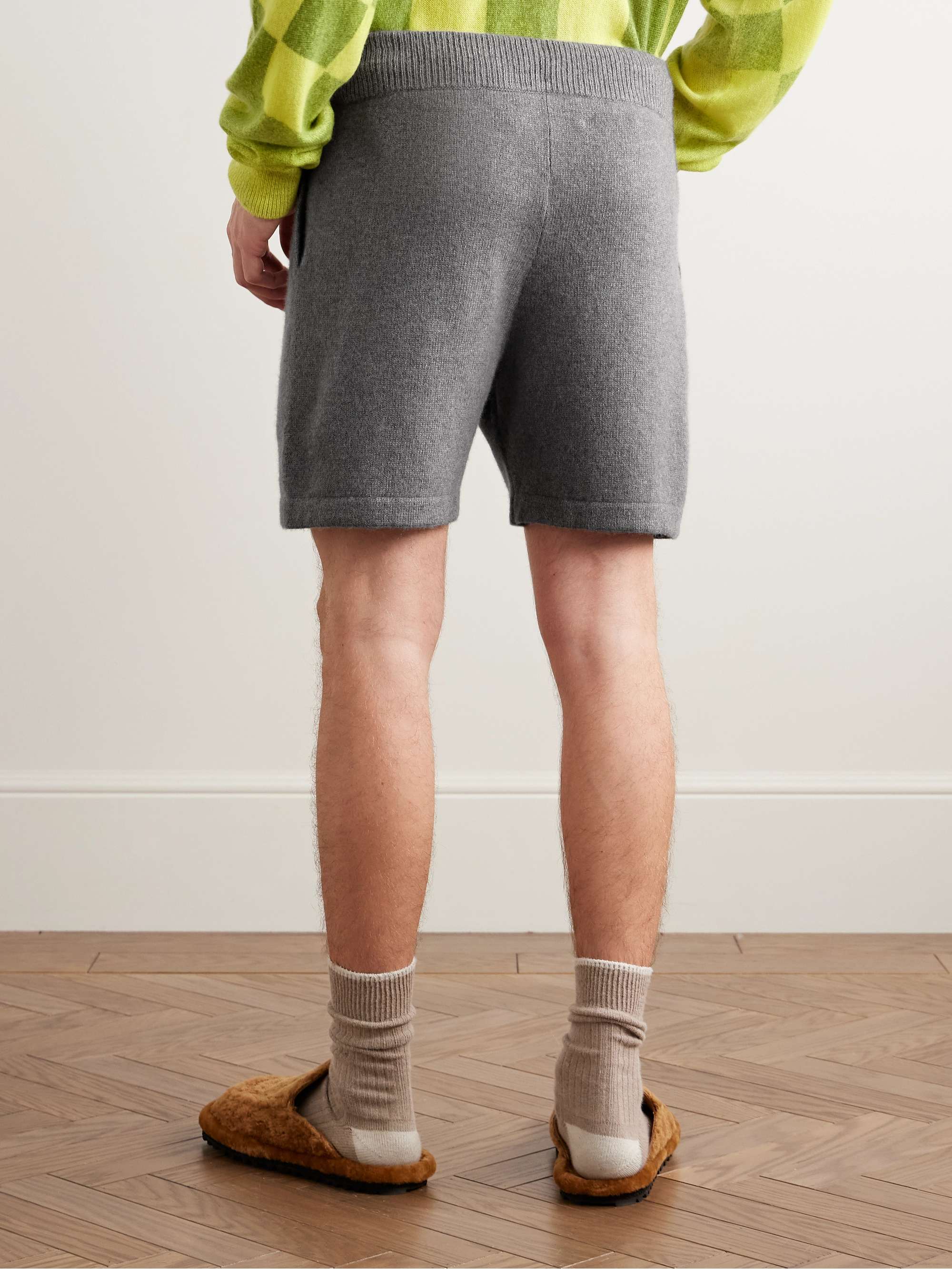 Straight-Leg Cashmere Drawstring Shorts view