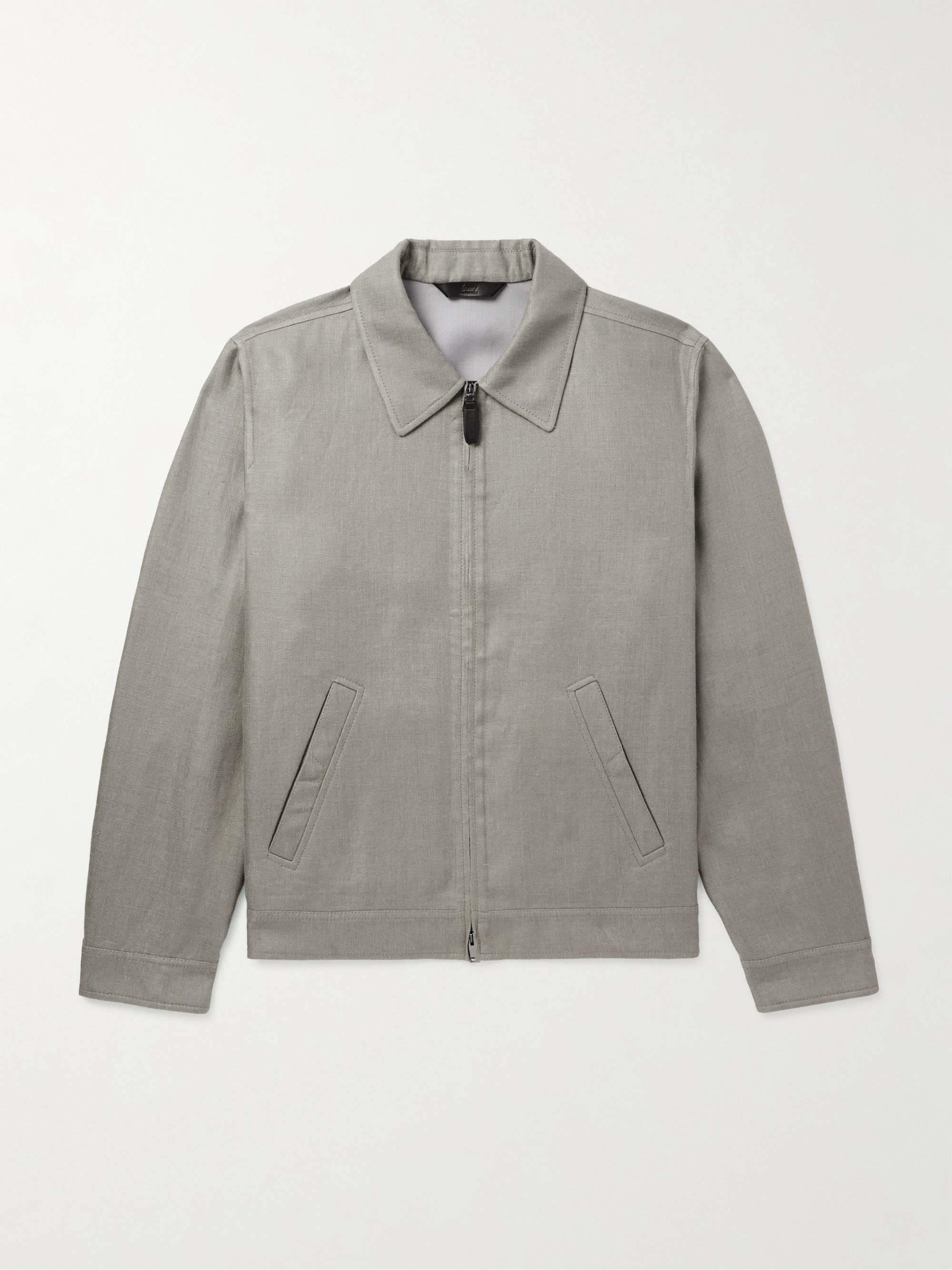 Linen-Blend Bomber Jacket view