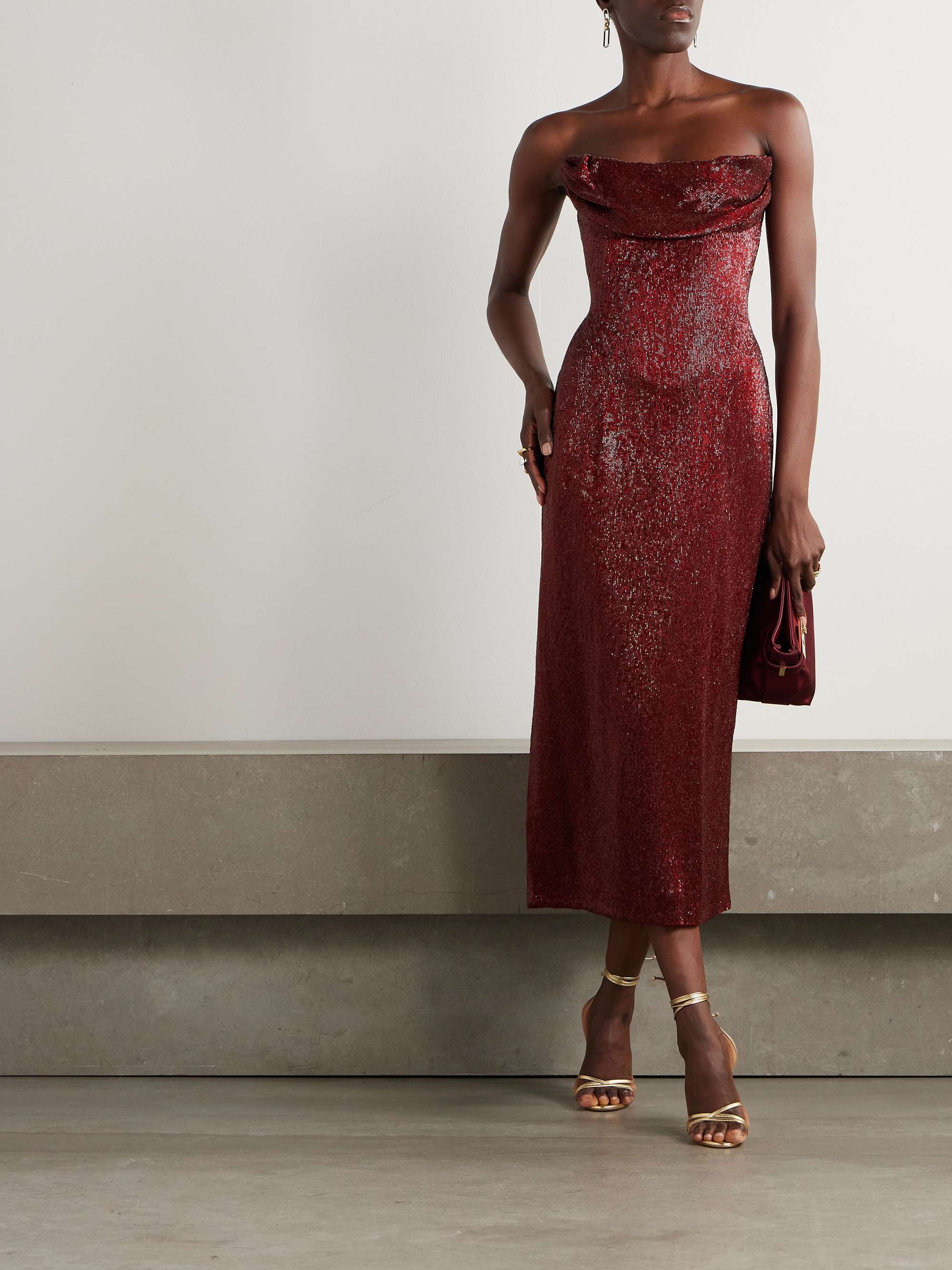 Ivy beaded tulle midi dress view