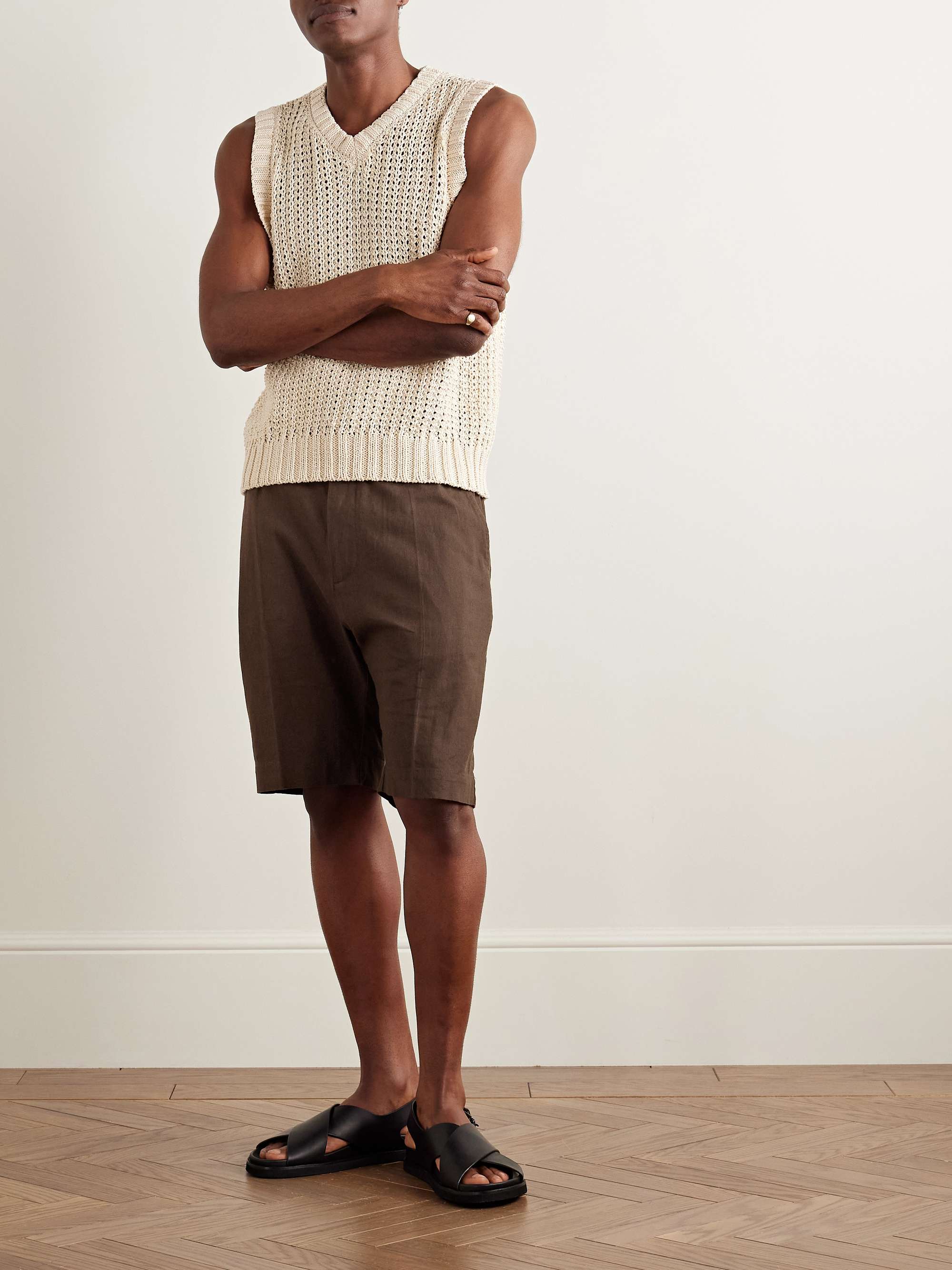 Billie 5397 Straight-Leg Linen and Organic Cotton-Blend Shorts view