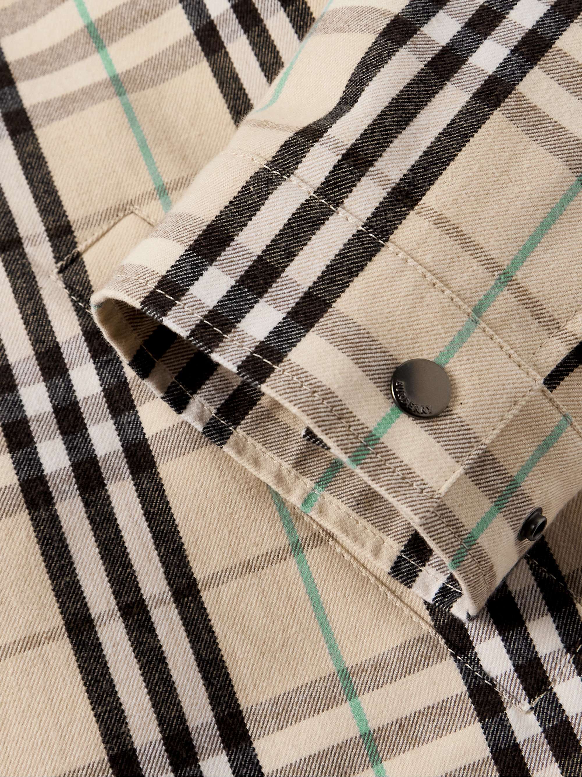 Checked Cotton-Flannel Harrington Jacket view