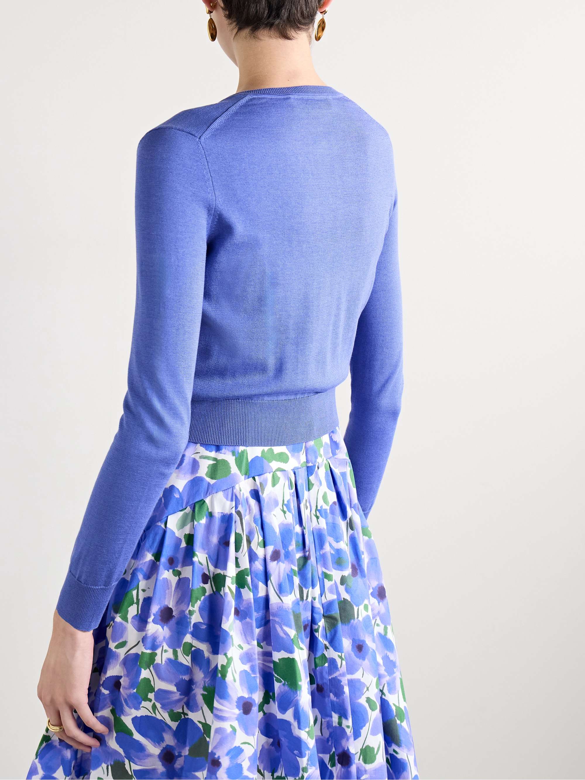 Silk and cotton-blend cardigan view