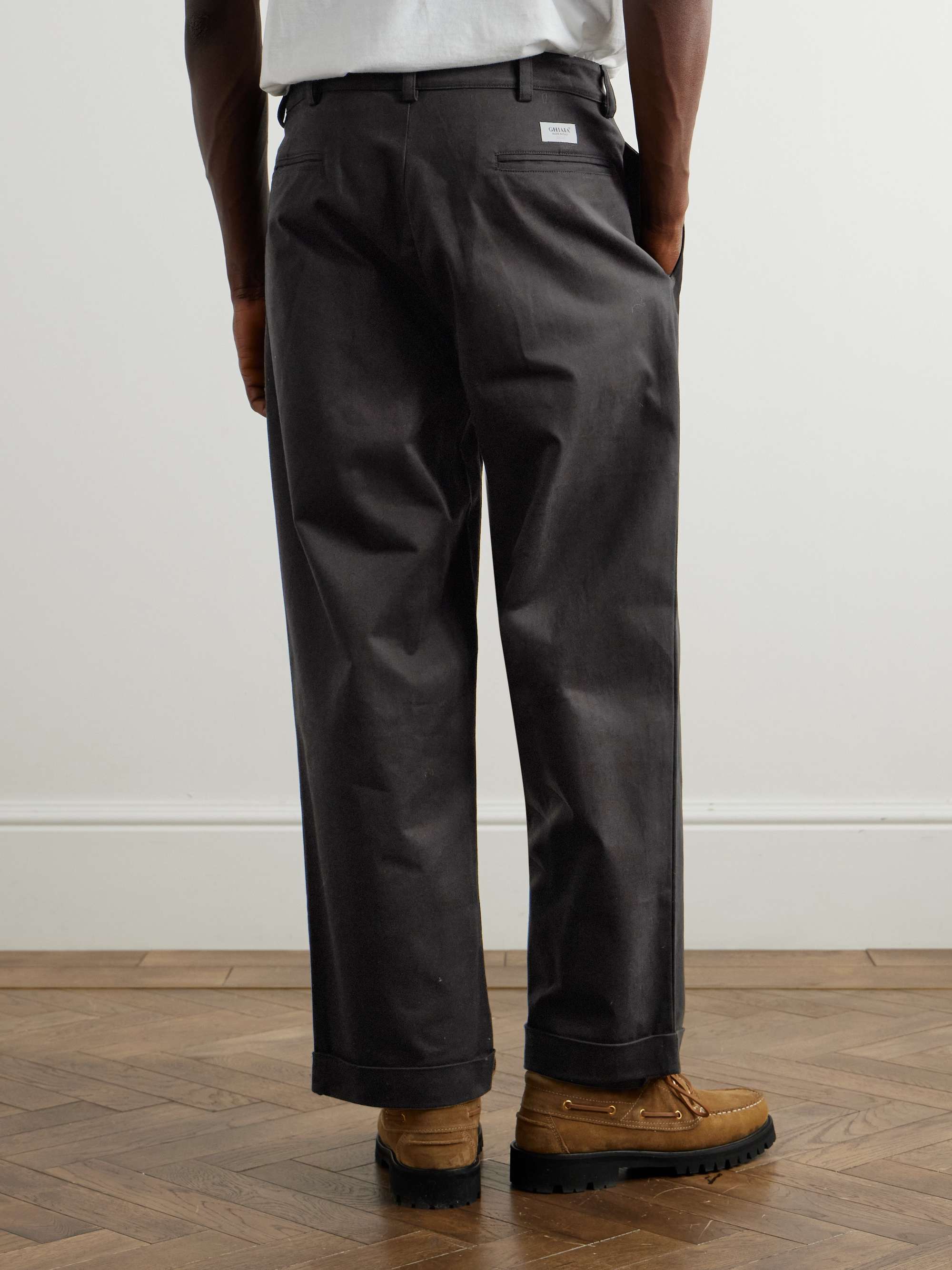 Marinaio Straight-Leg Pleated Cotton-Twill Chinos view