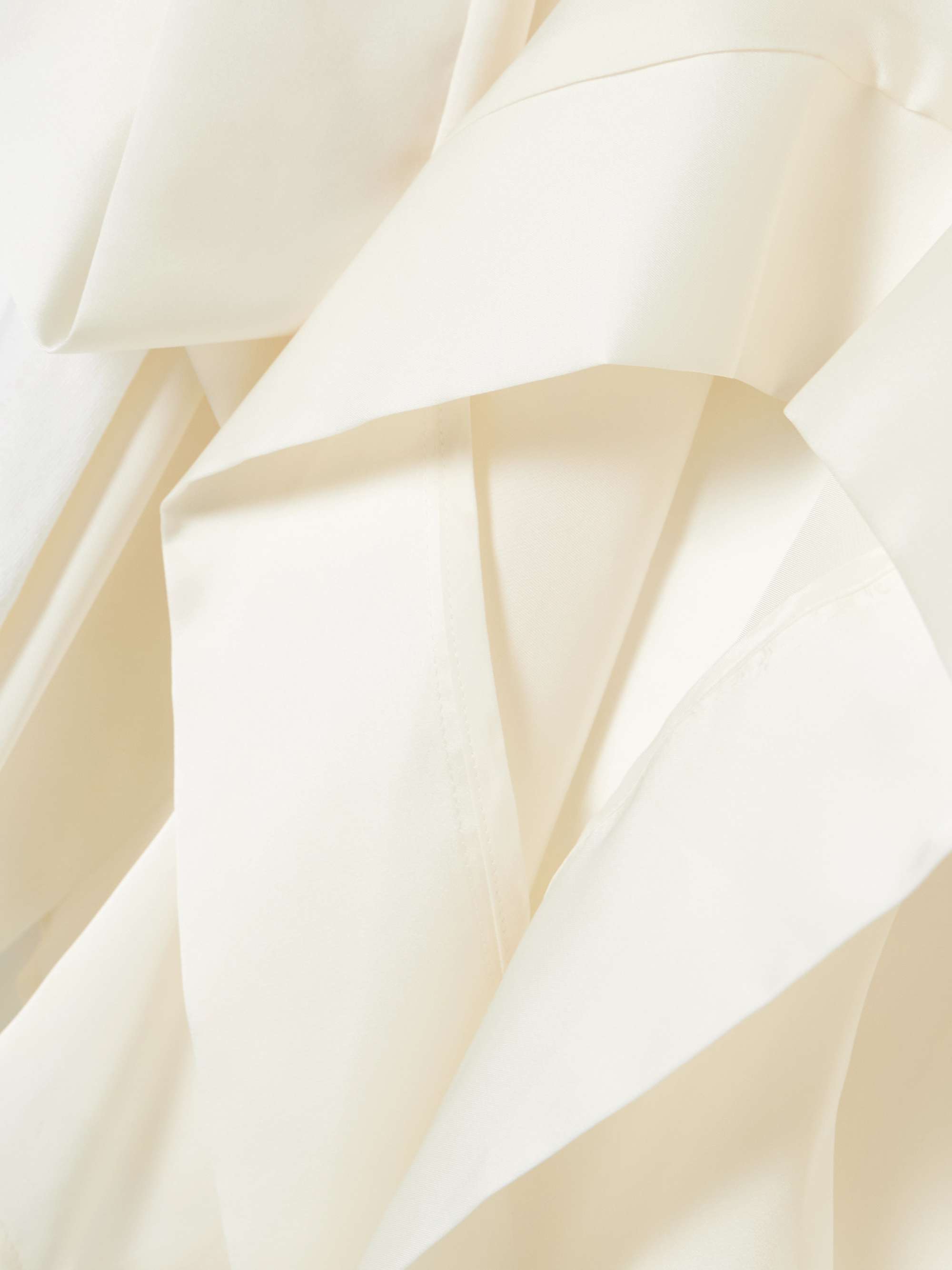 Paneled cotton-jersey and ruffled satin T-shirt view