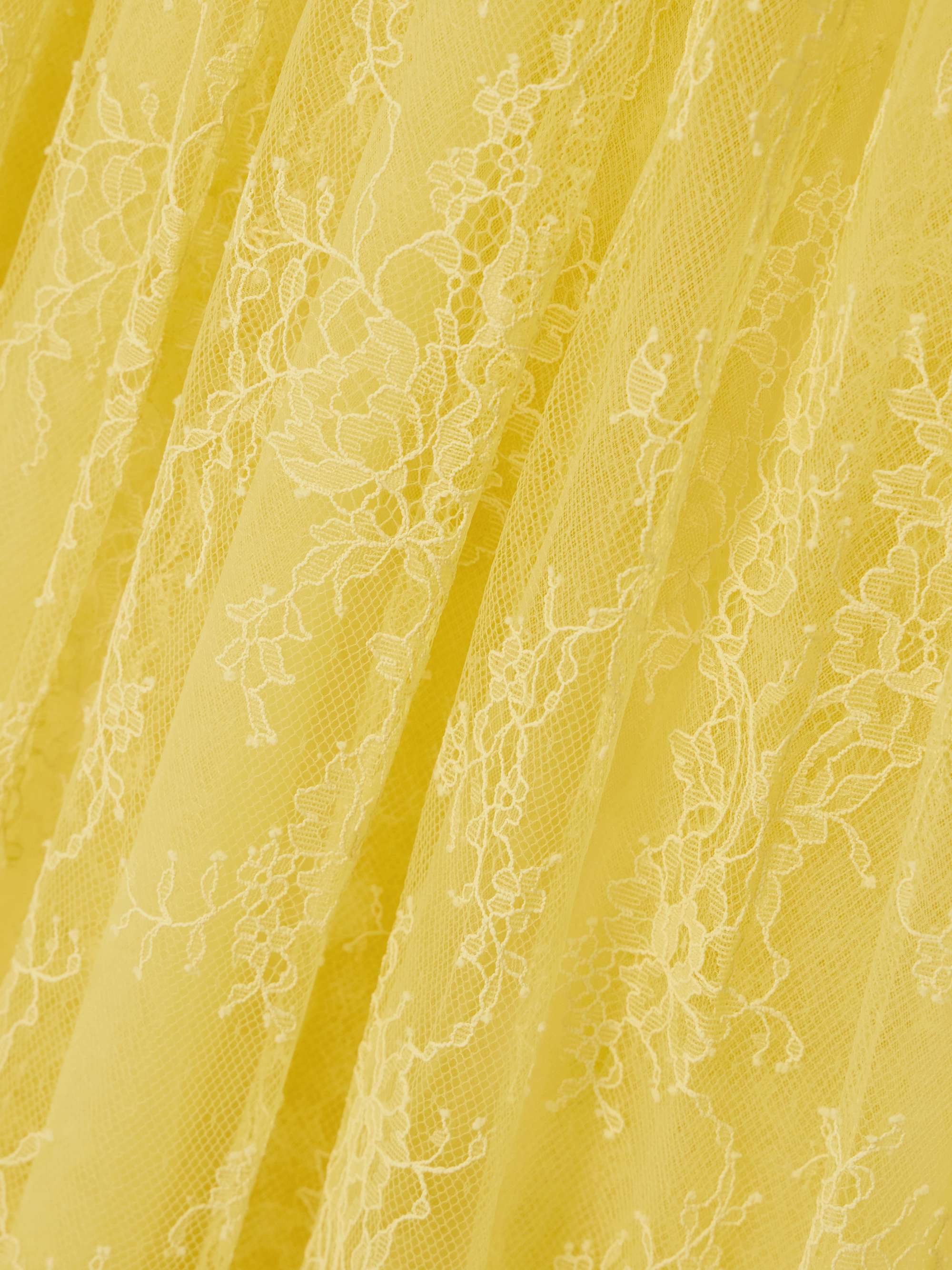 Pamelina ruffled shirred lace midi dress view