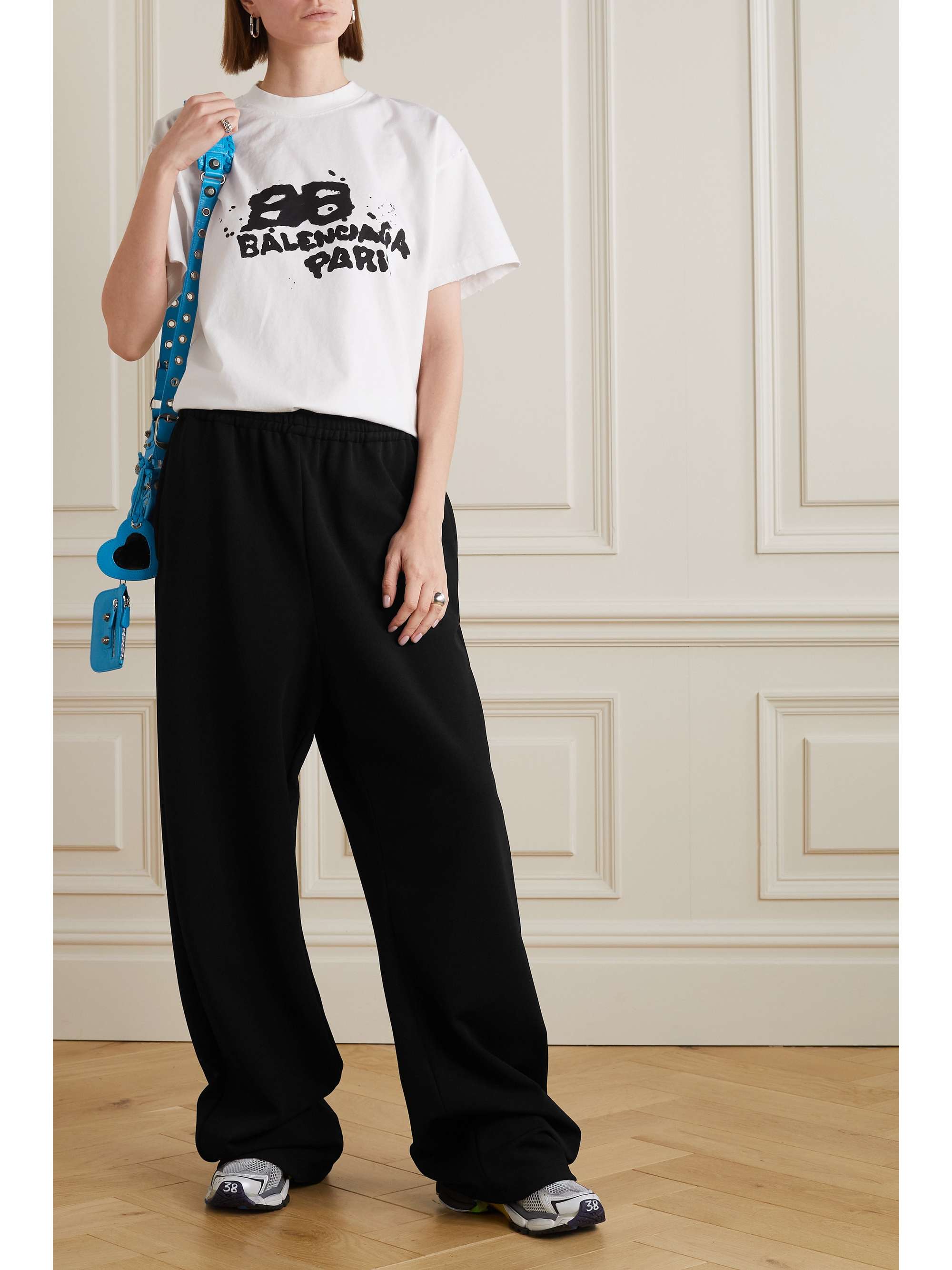 Oversized stretch-jersey wide-leg pants view