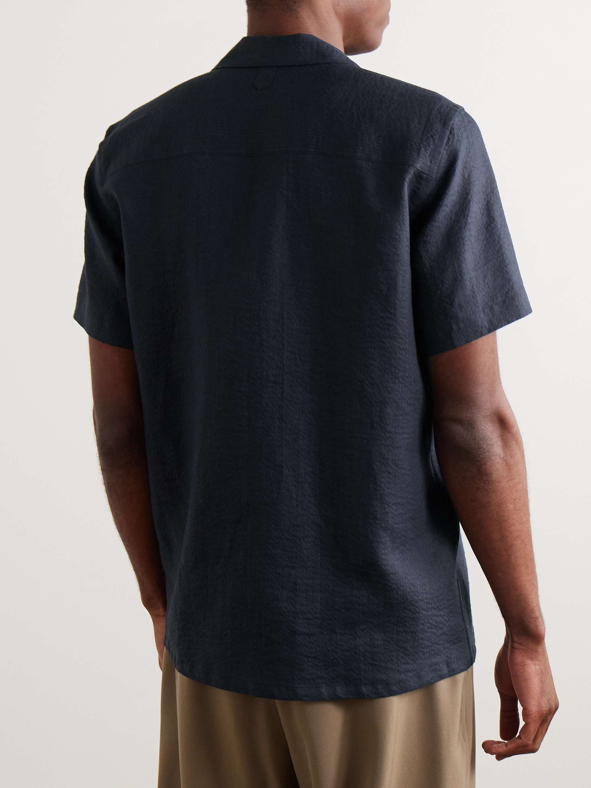 Camp-Collar Linen-Seersucker Shirt view