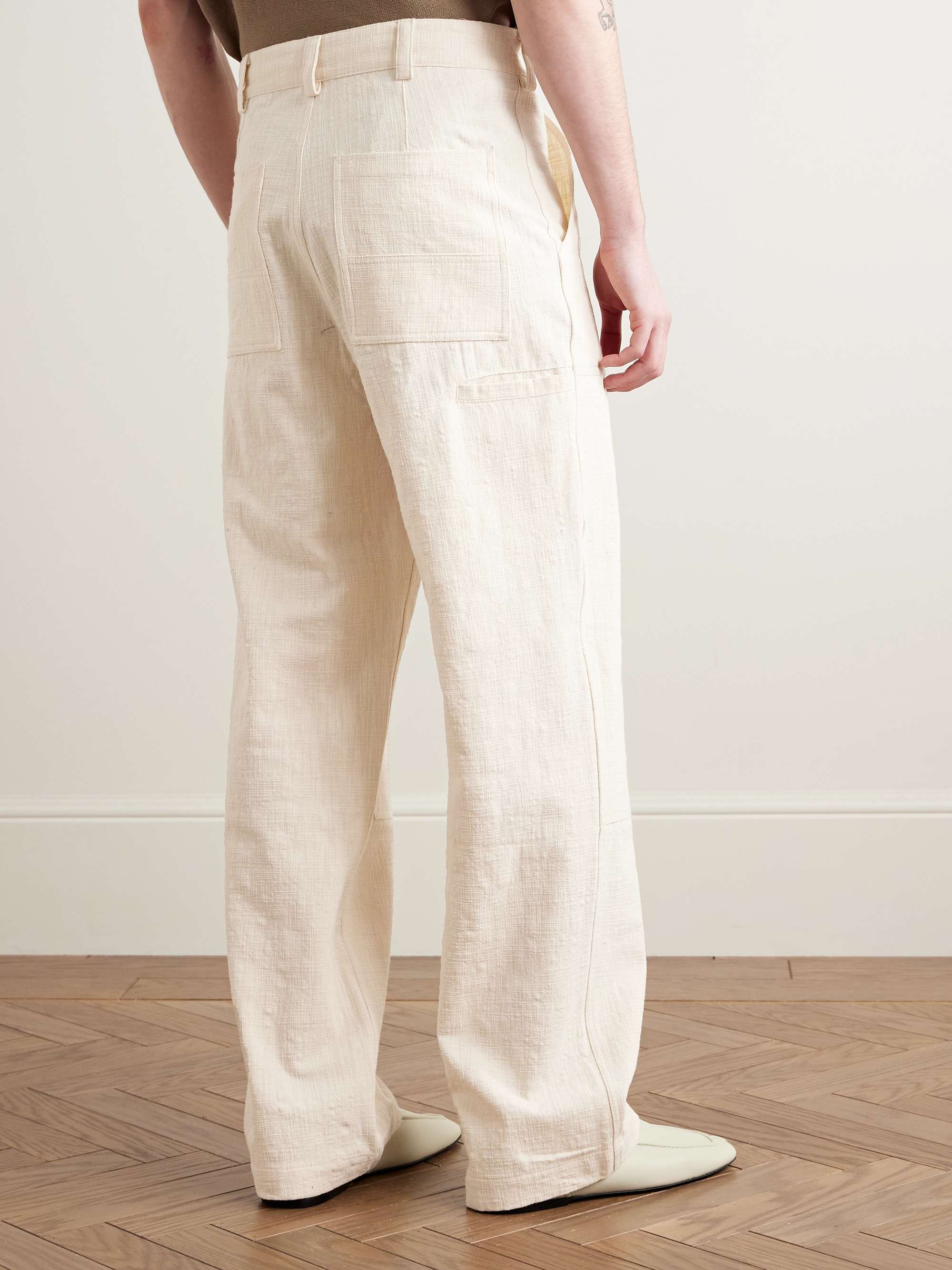 Garden Straight-Leg Slub Cotton-Canvas Trousers view