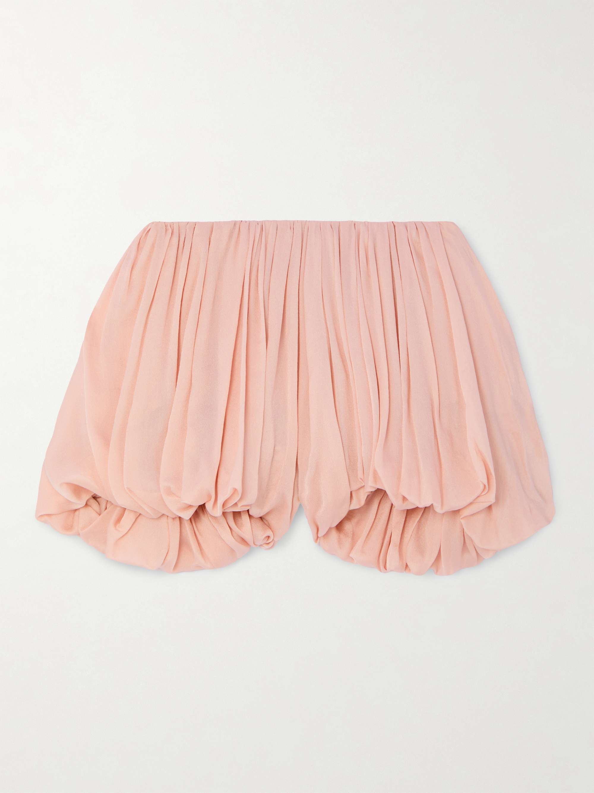 Pleated silk crepe de chine shorts view