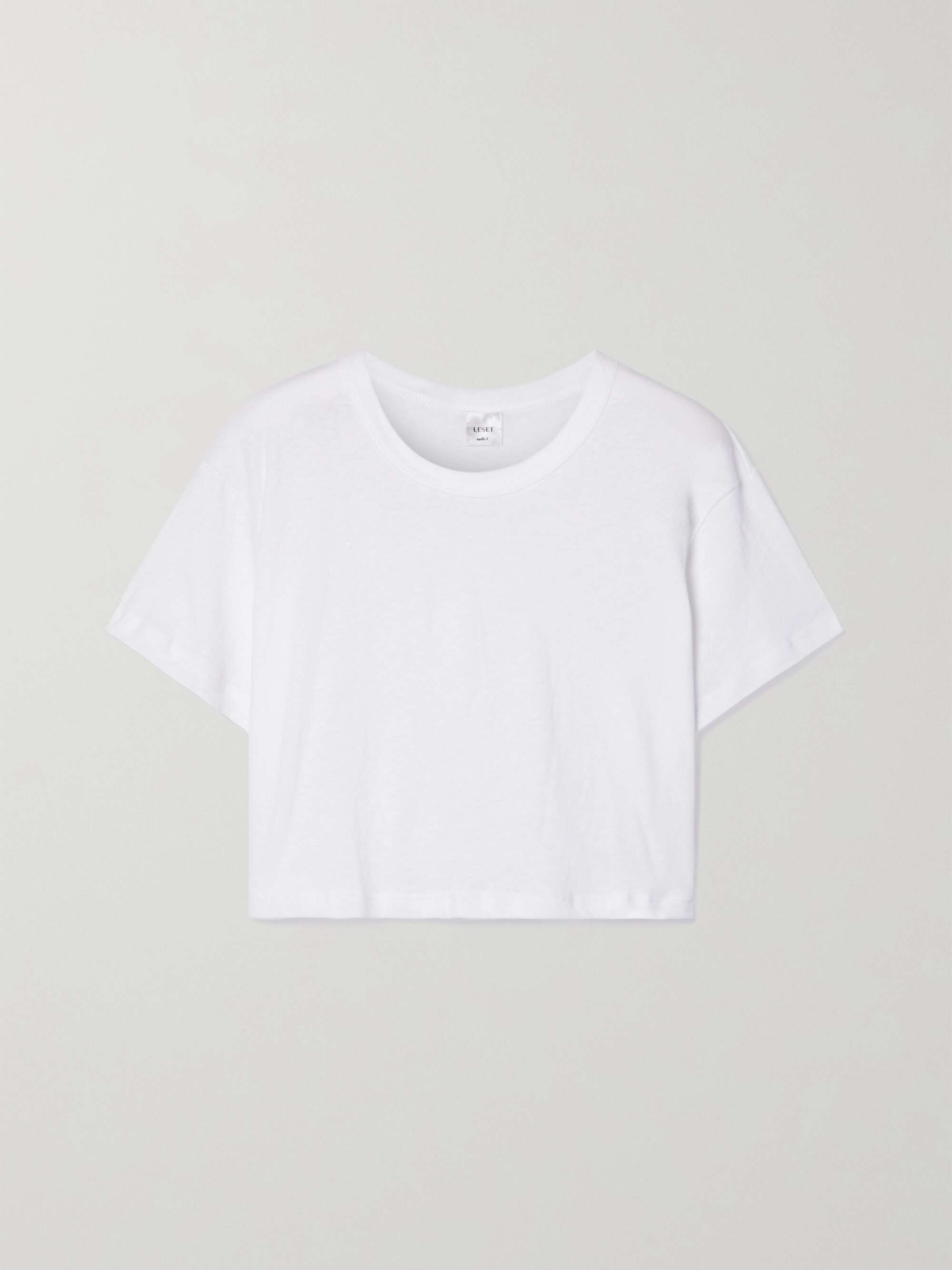 Cropped slub cotton-jersey T-shirt view