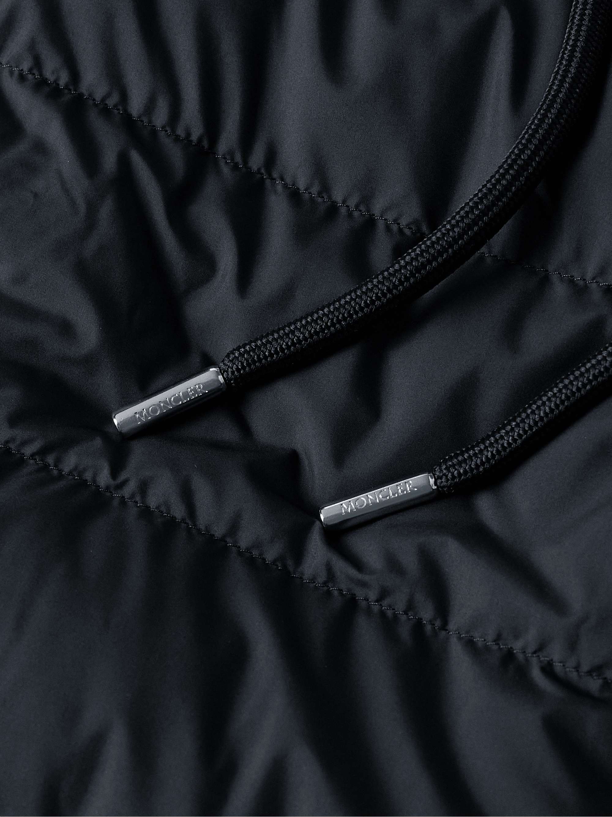 Logo-Appliquéd Panelled Cotton-Jersey and Quilted Shell Down Zip-Up Hoodie view