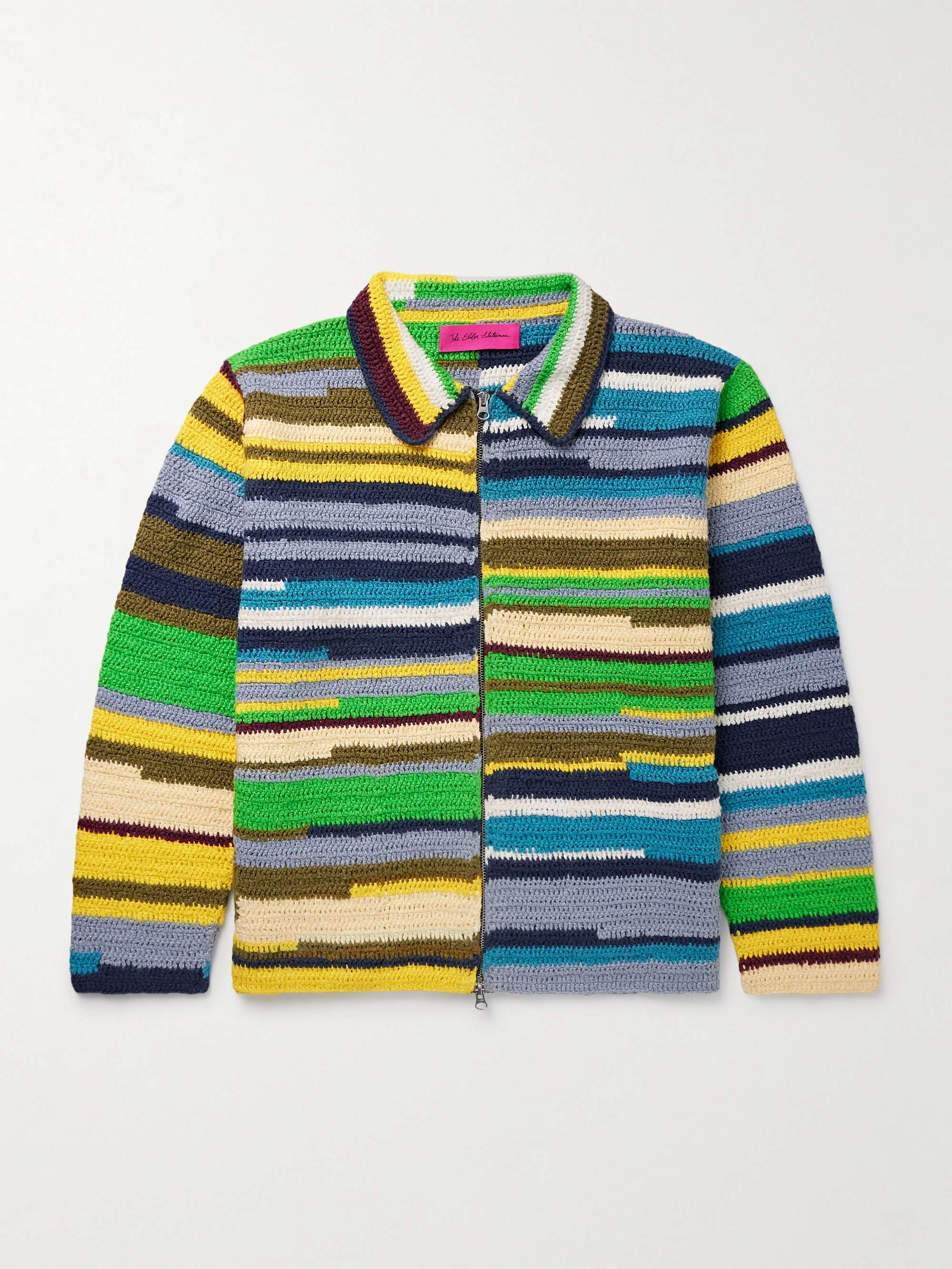 Striped Crocheted Organic Cotton Jacket view