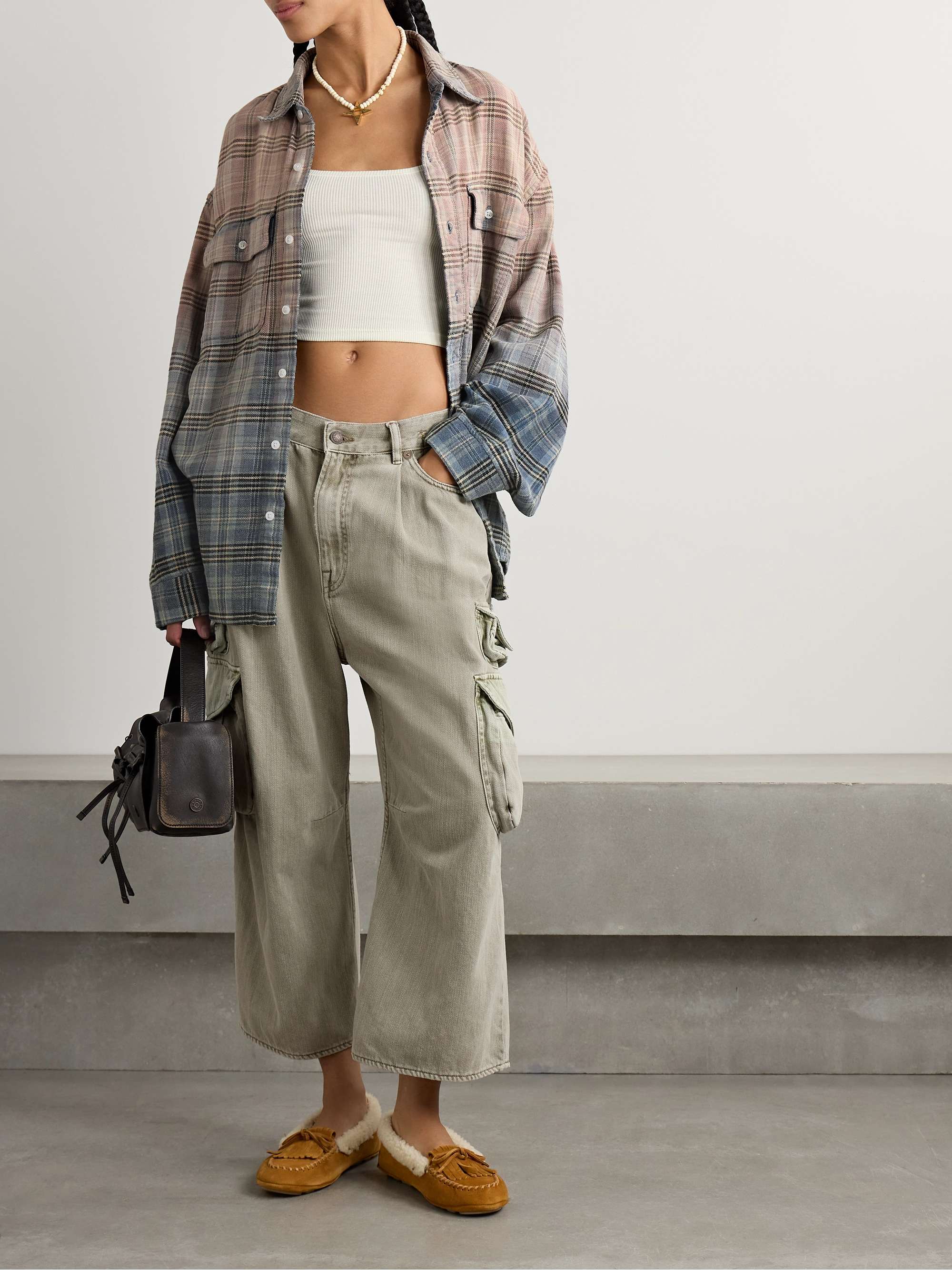 Cropped cargo jeans view