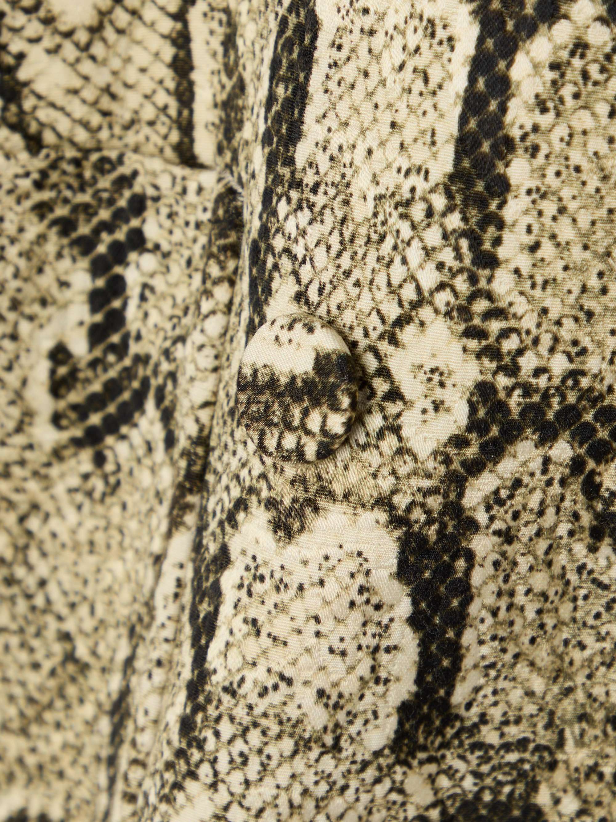 Double-breasted snake-print woven blazer view