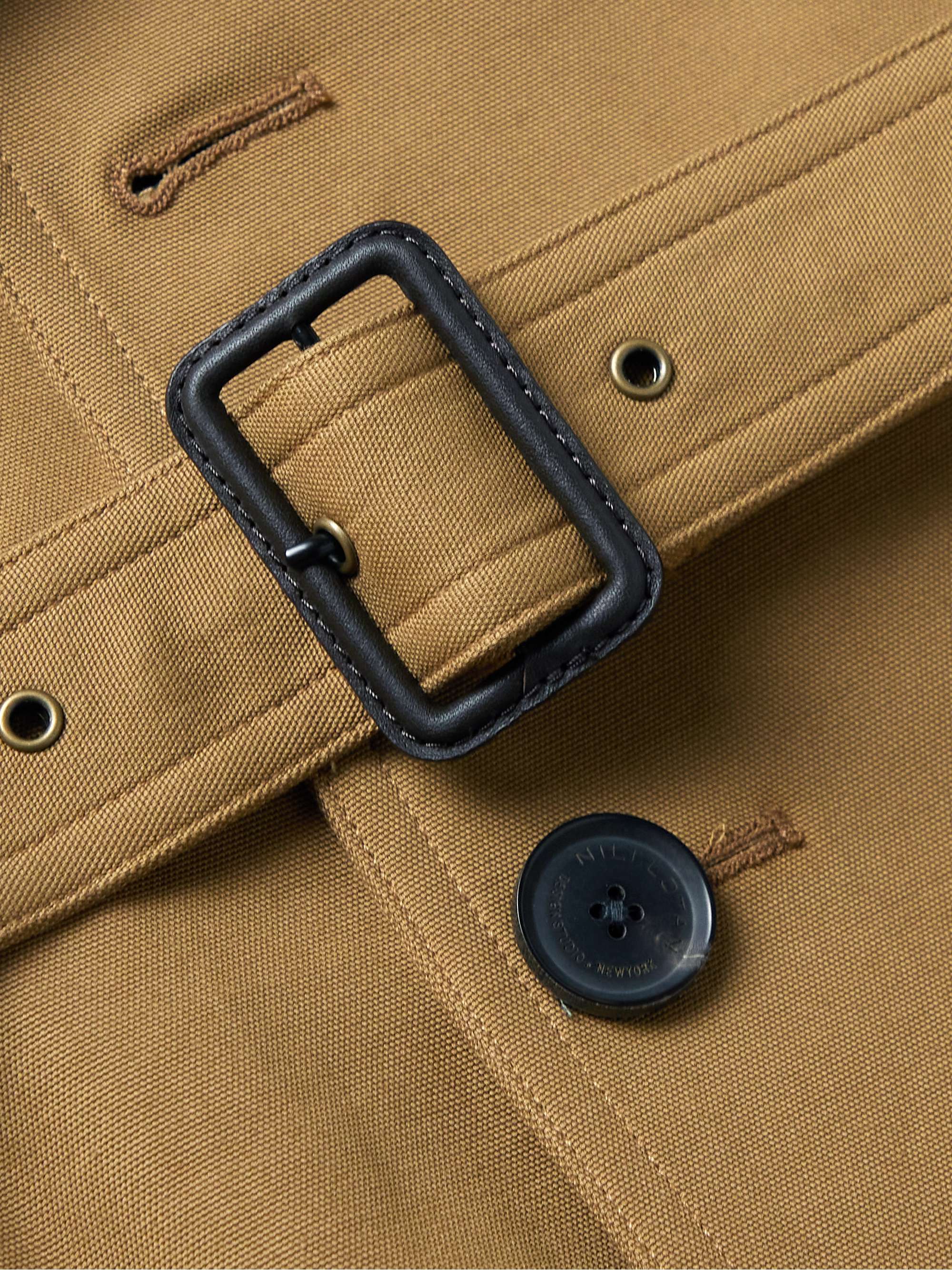 Trenton Double-Breasted Belted Cotton-Canvas Trench Coat view