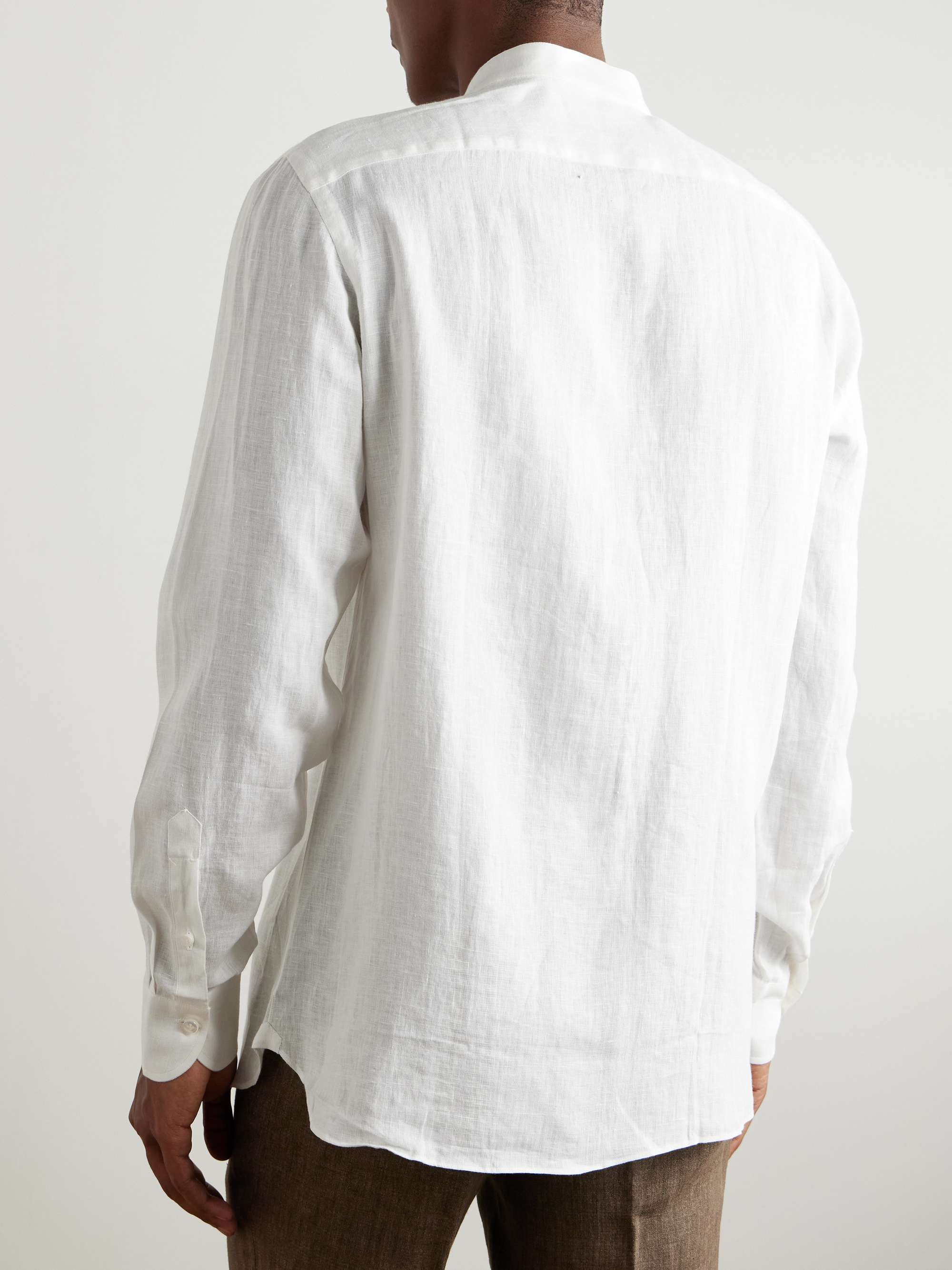 Guru Grandad-Collar Linen Shirt view