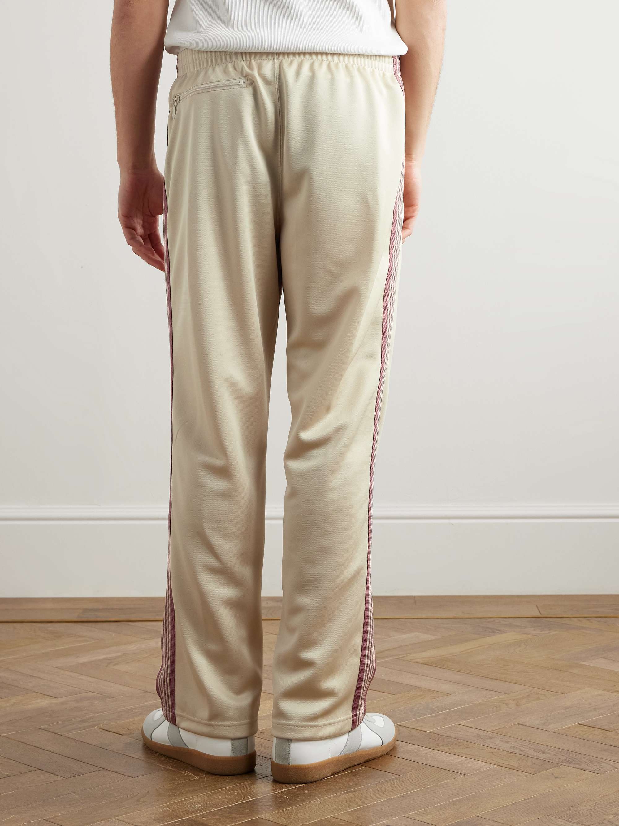 Straight-Leg Webbing-Trimmed Logo-Embroidered Tech-Jersey Track Pants view