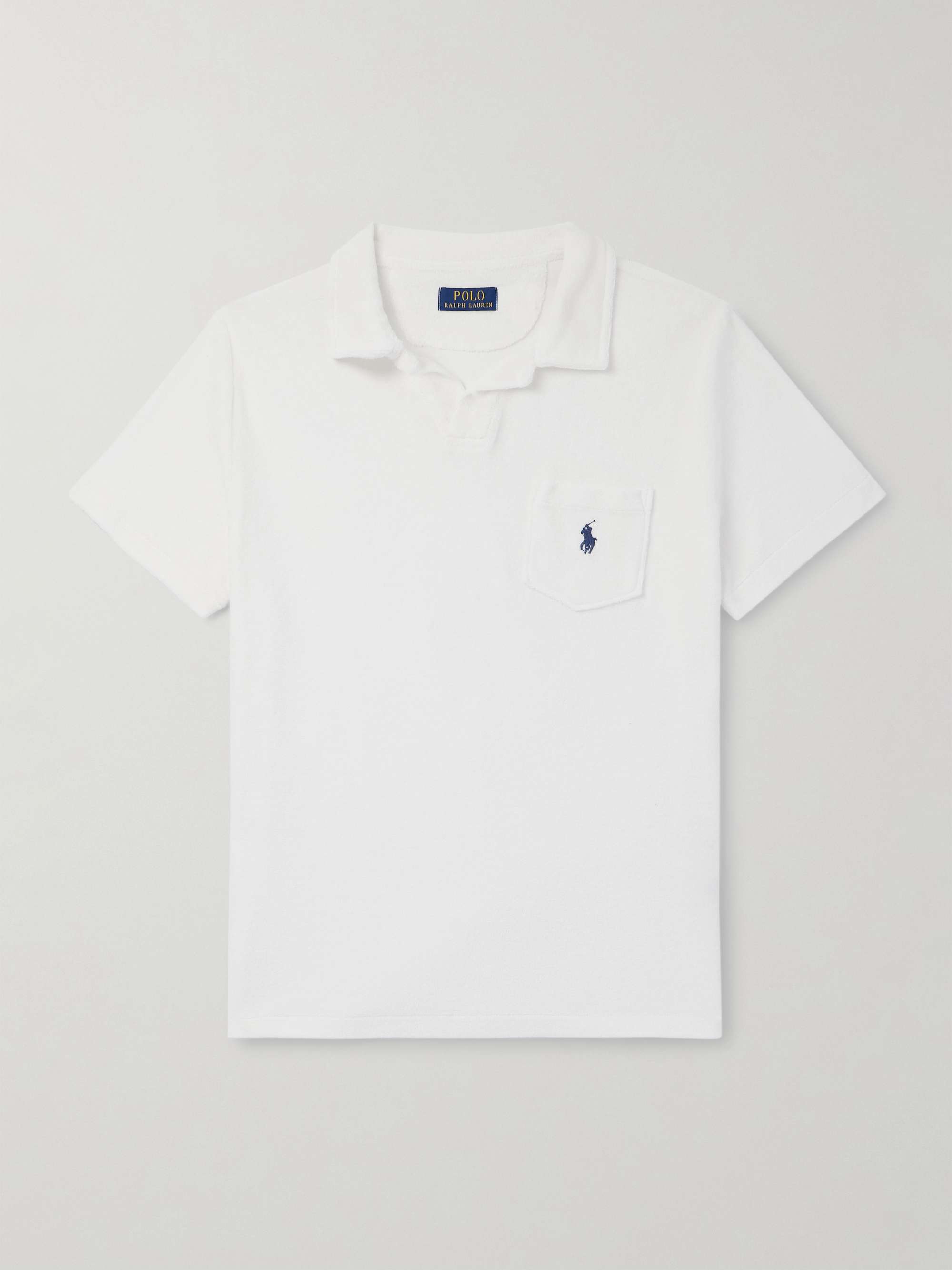 Logo-Embroidered Cotton-Terry Polo Shirt view