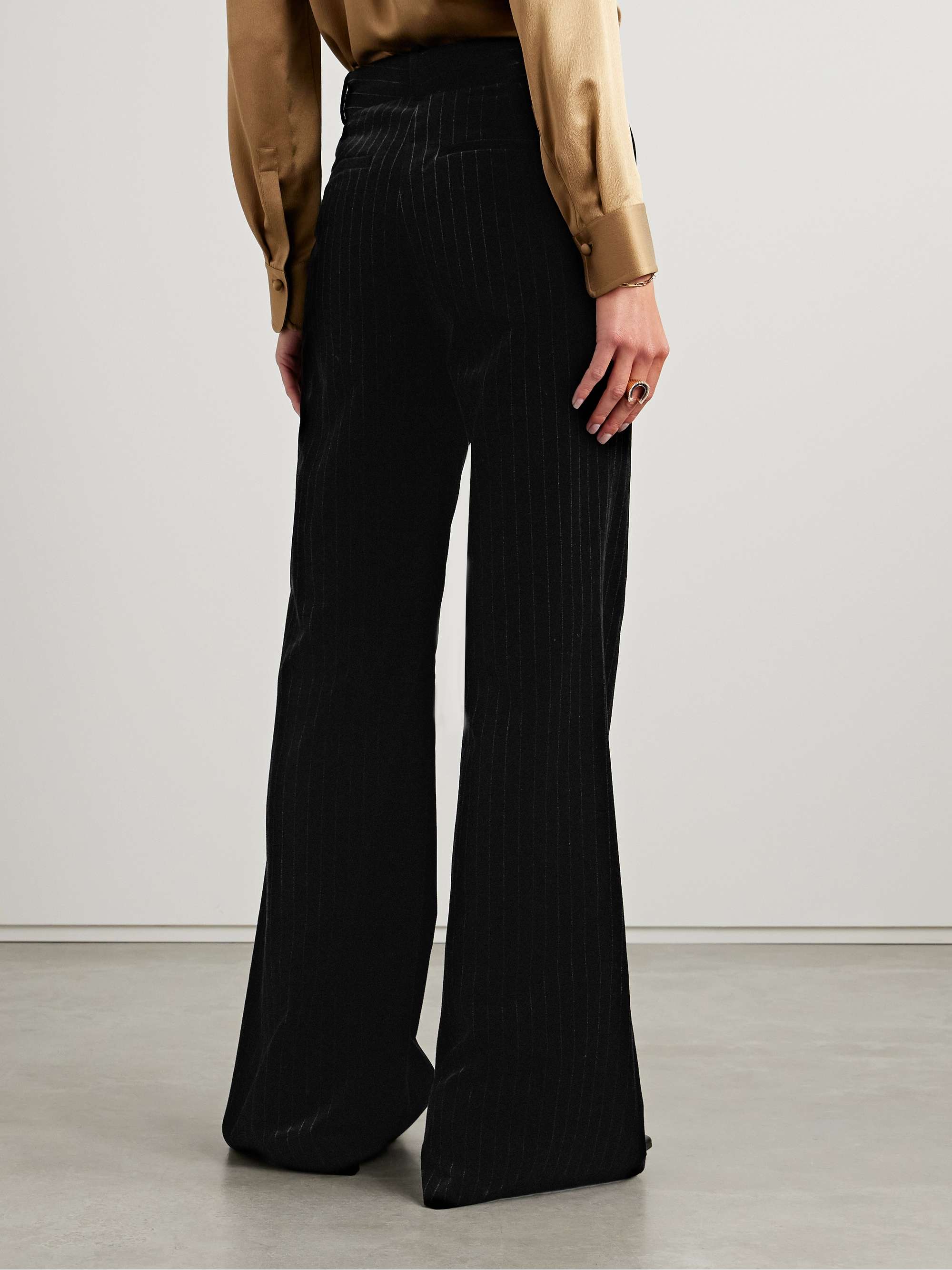 Effy pinstriped cotton-velvet wide-leg pants view