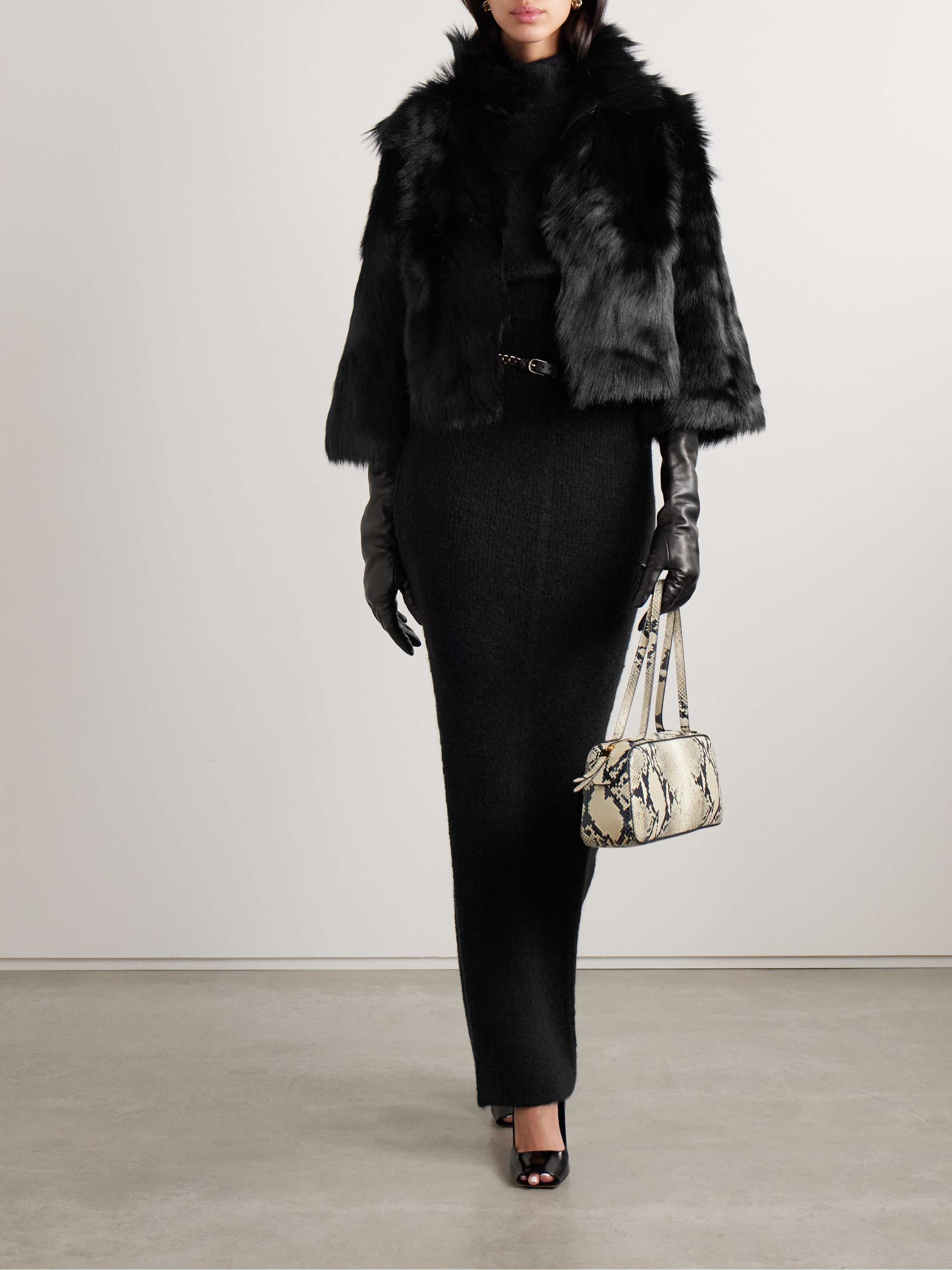 LH cropped shearling jacket view