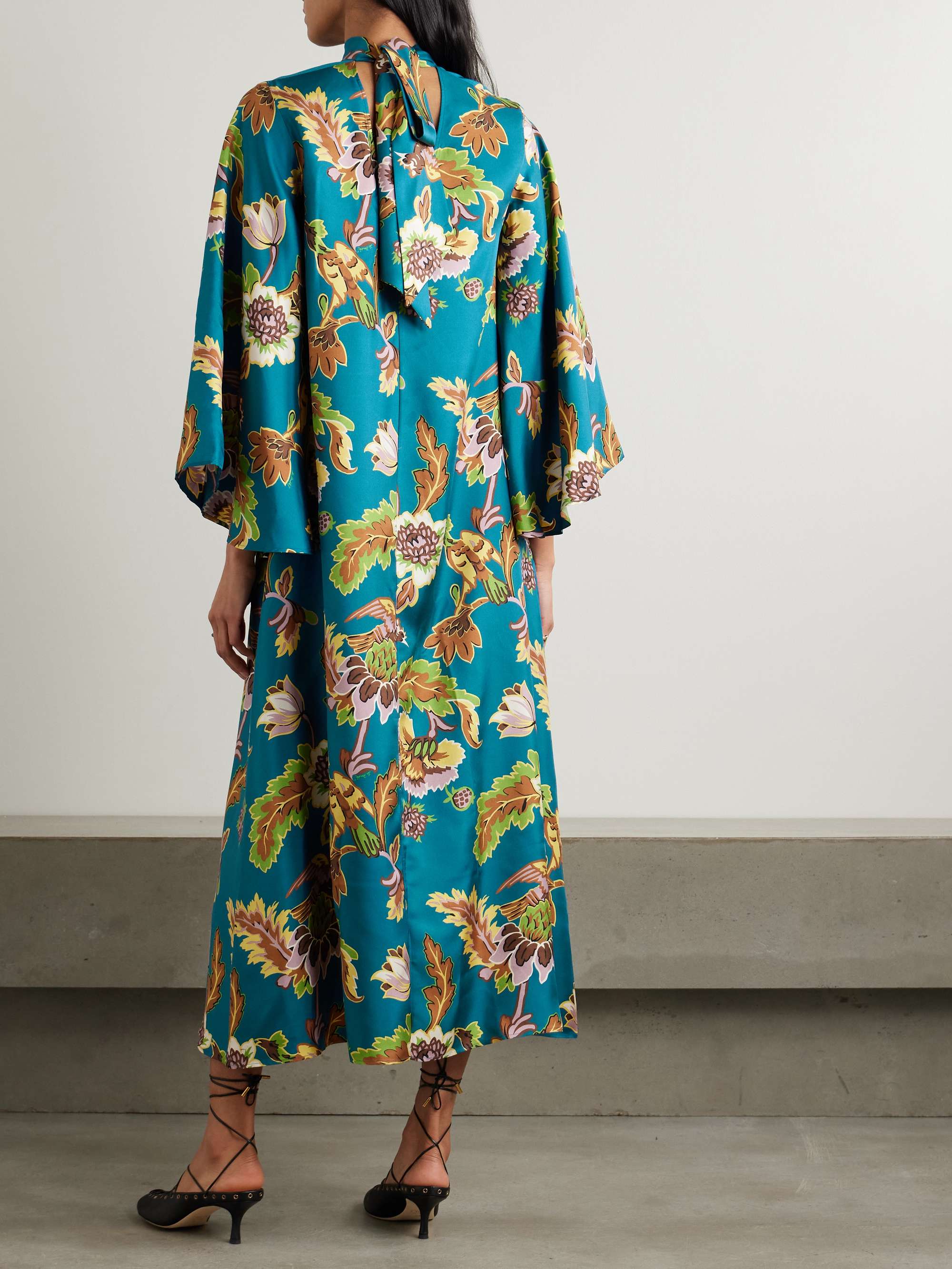 Icon Magnifico floral-print silk-twill midi dress view