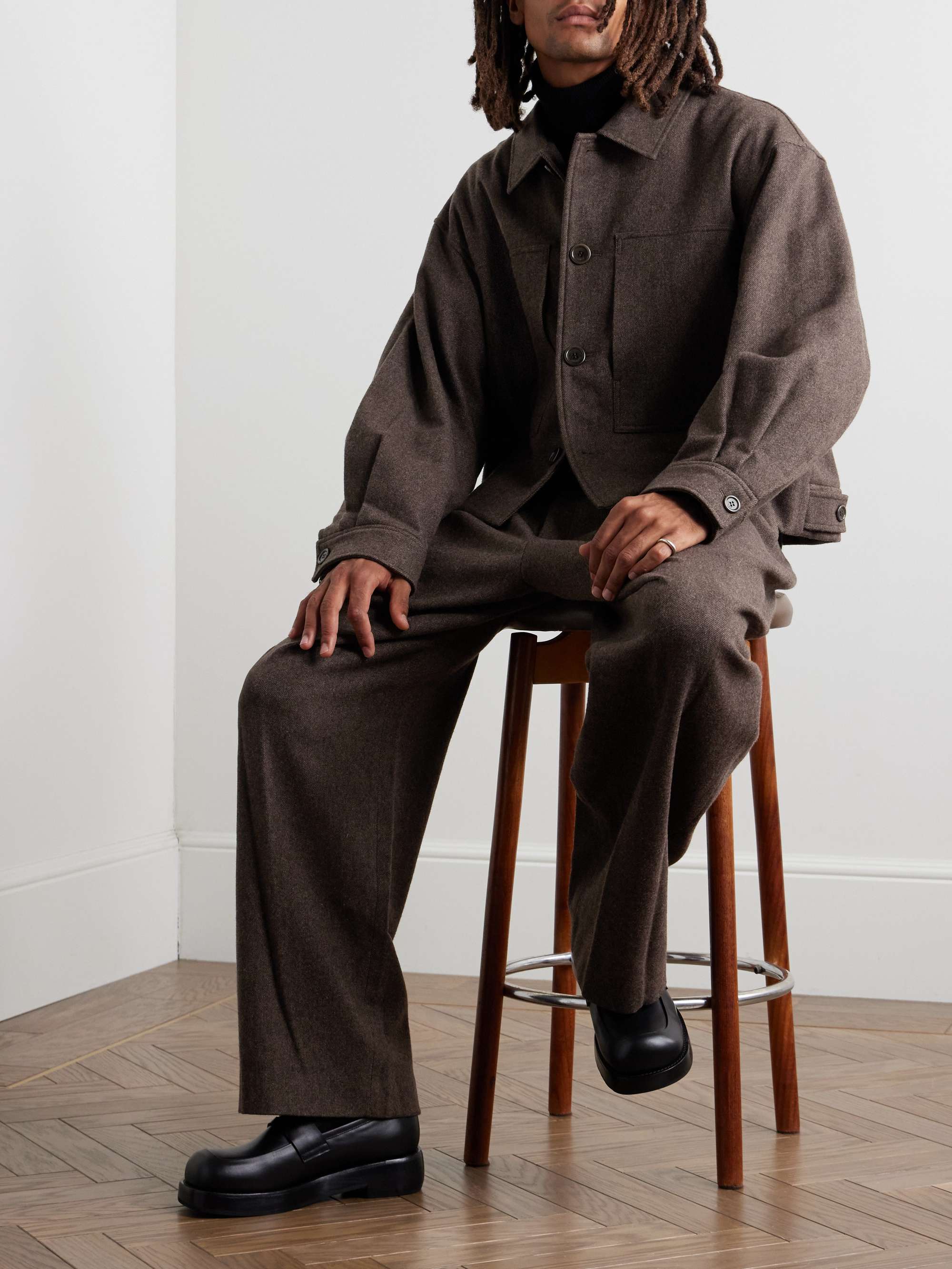 Padded Wool-Blend Twill Jacket view