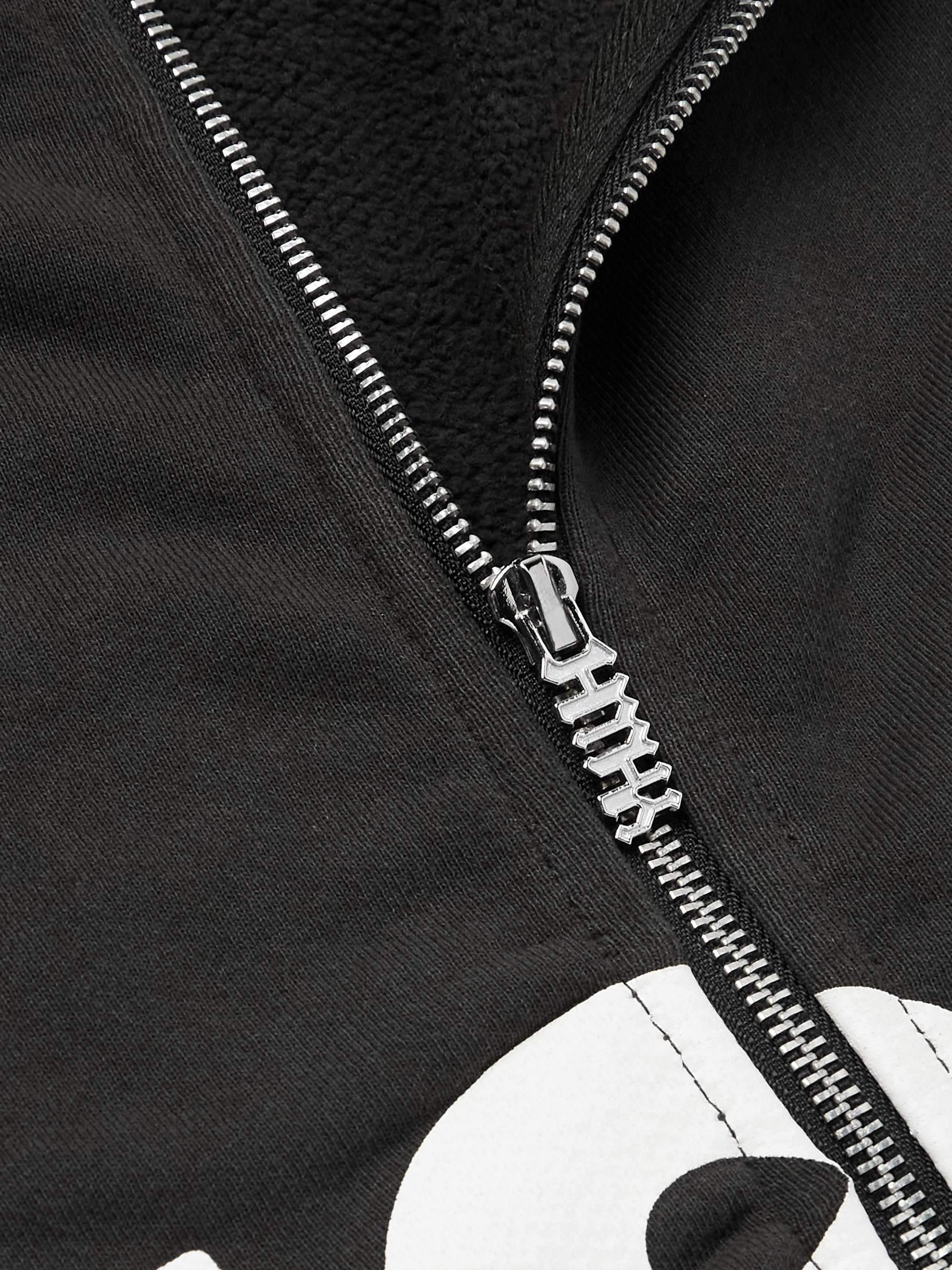 USO-123 Cropped Printed Cotton-Jersey Zip-Up Hoodie view