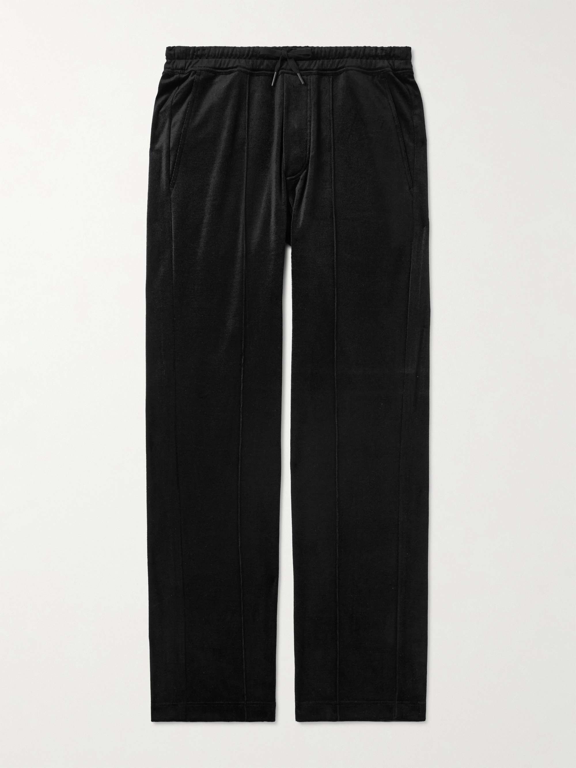 Wide-Leg Silk and Cotton-Blend Velvet Trousers view