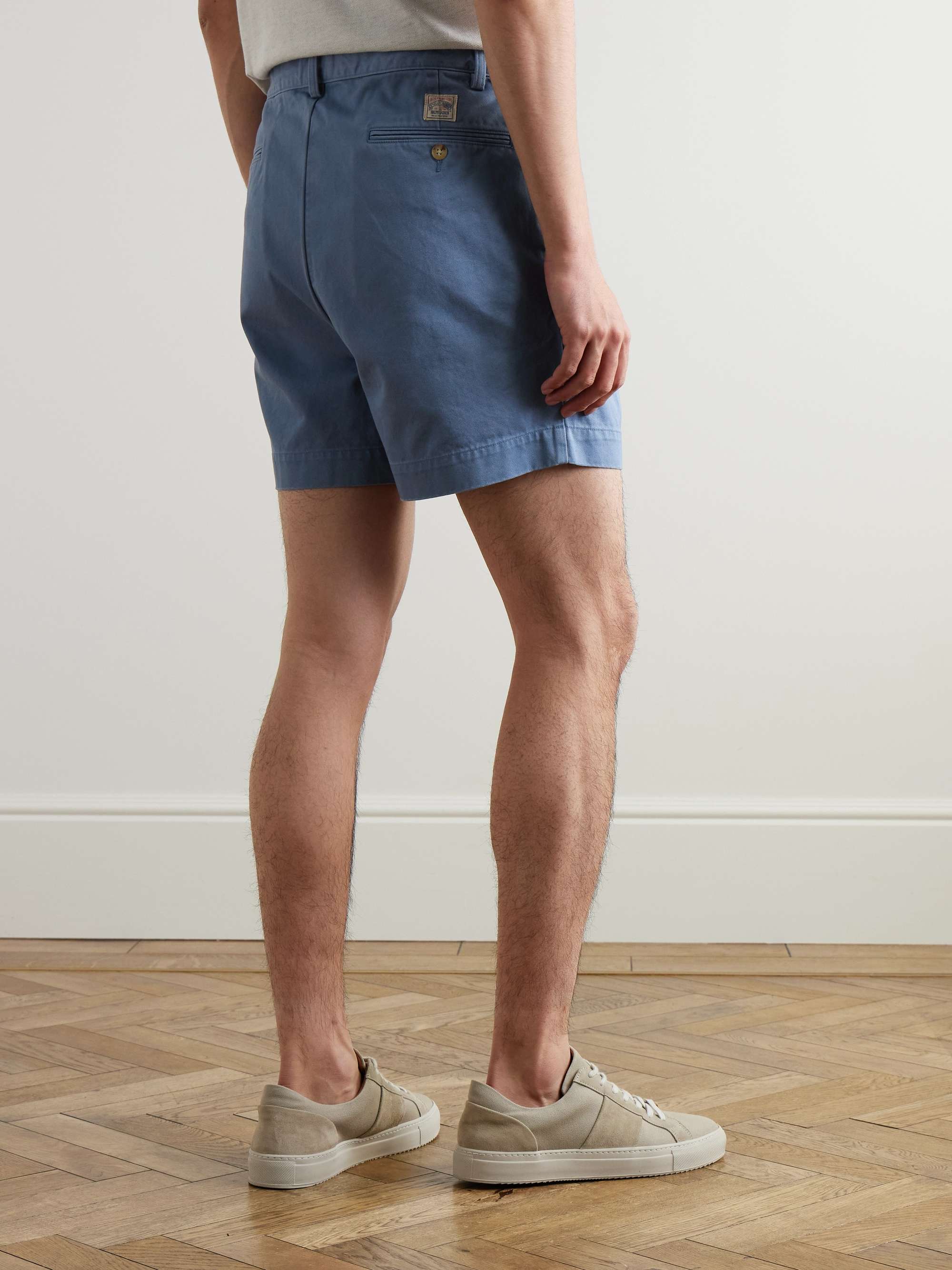 Cormac Straight-Leg Pleated Cotton-Twill Shorts view
