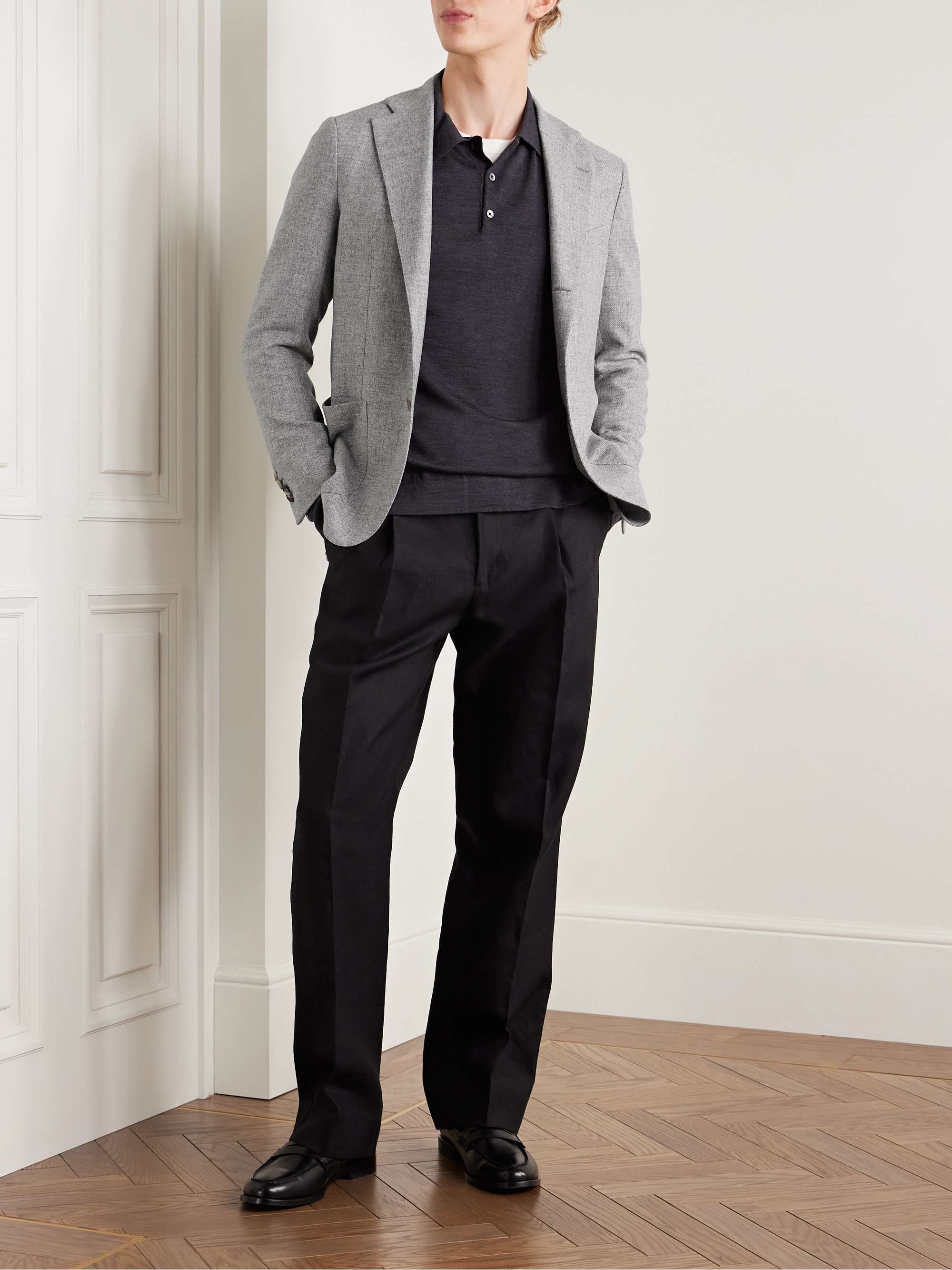 Slim-Fit Virgin Wool and Cashmere-Blend Blazer view