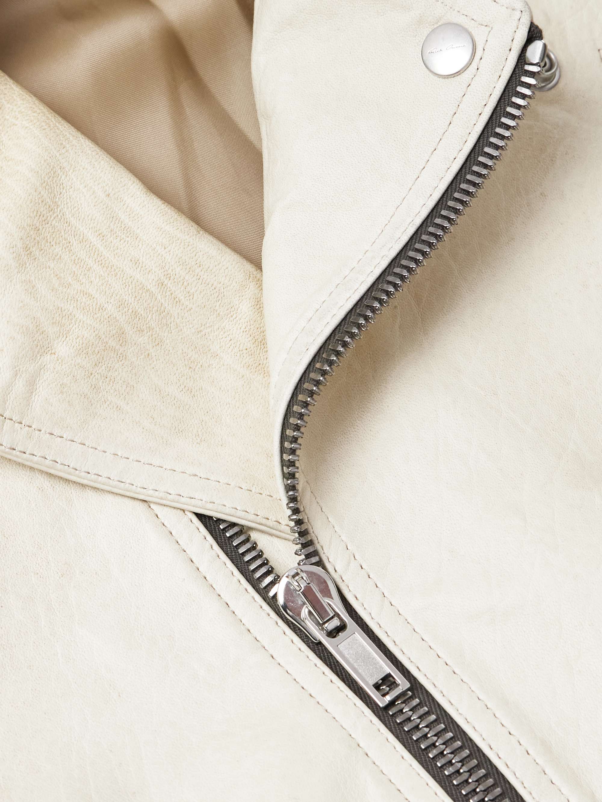 Belted Cropped Leather Jacket view