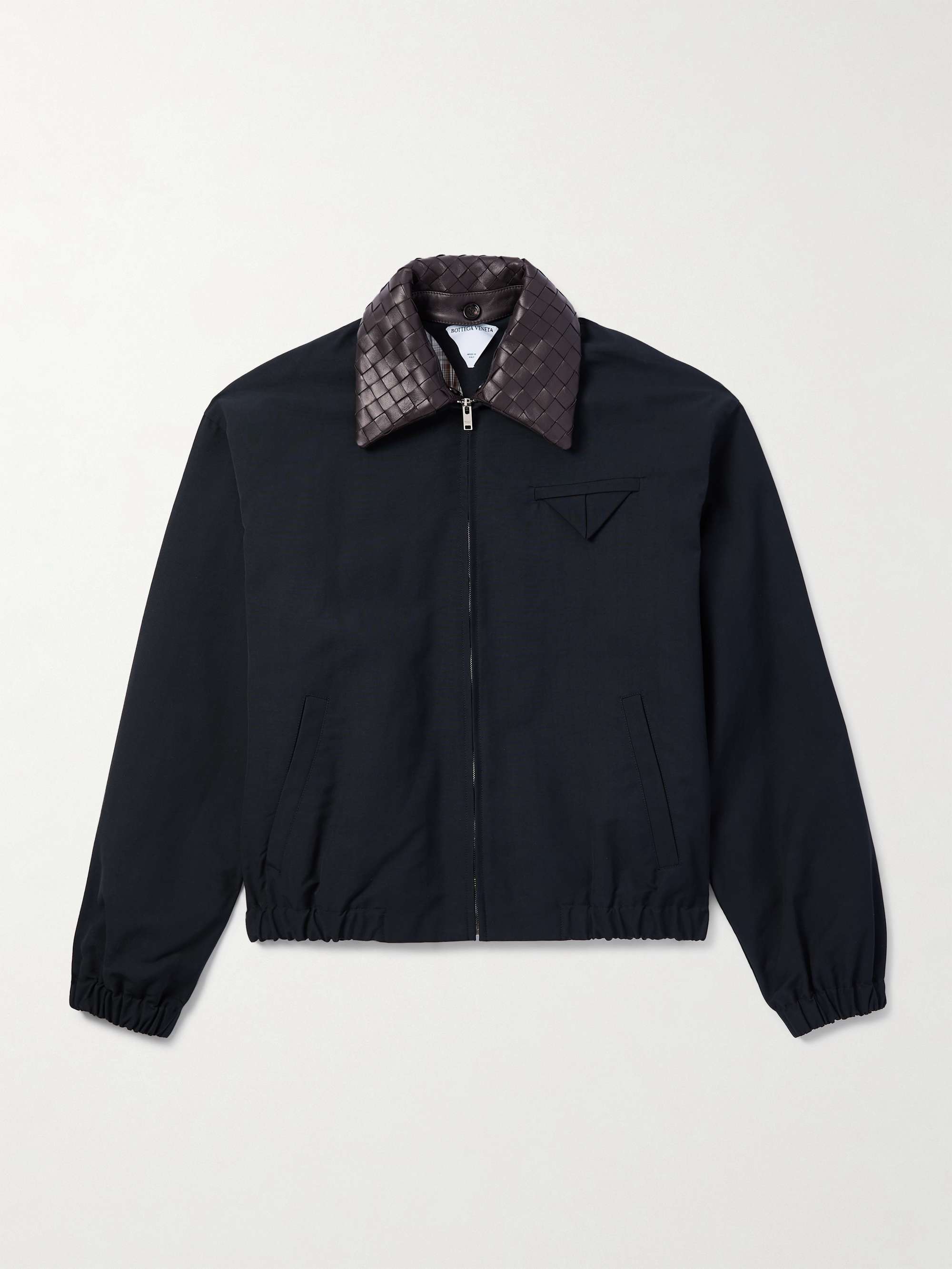 Intrecciato Leather-Trimmed Cotton-Blend Canvas Blouson view