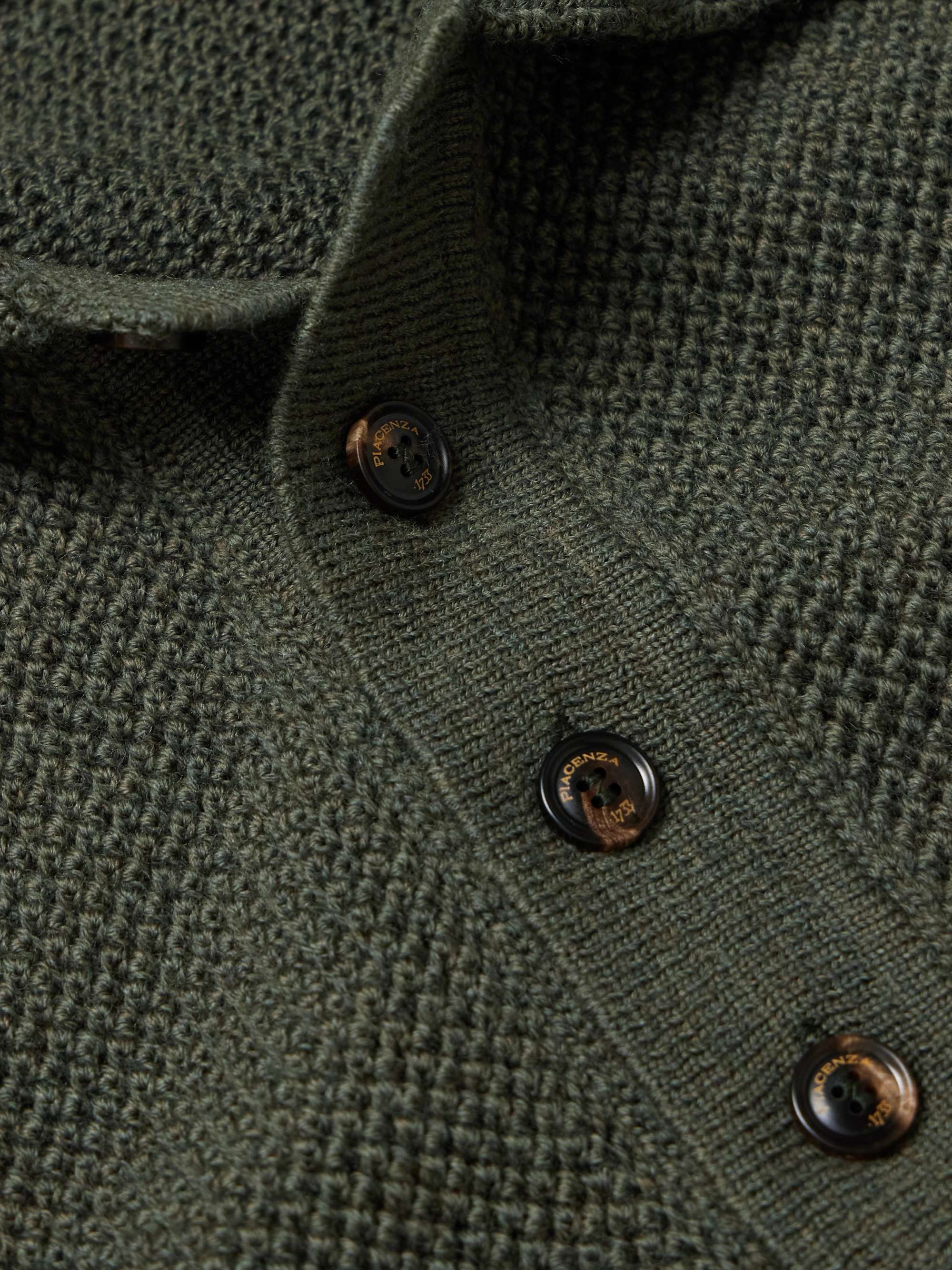 Textured-Knit Virgin Wool Polo Shirt view
