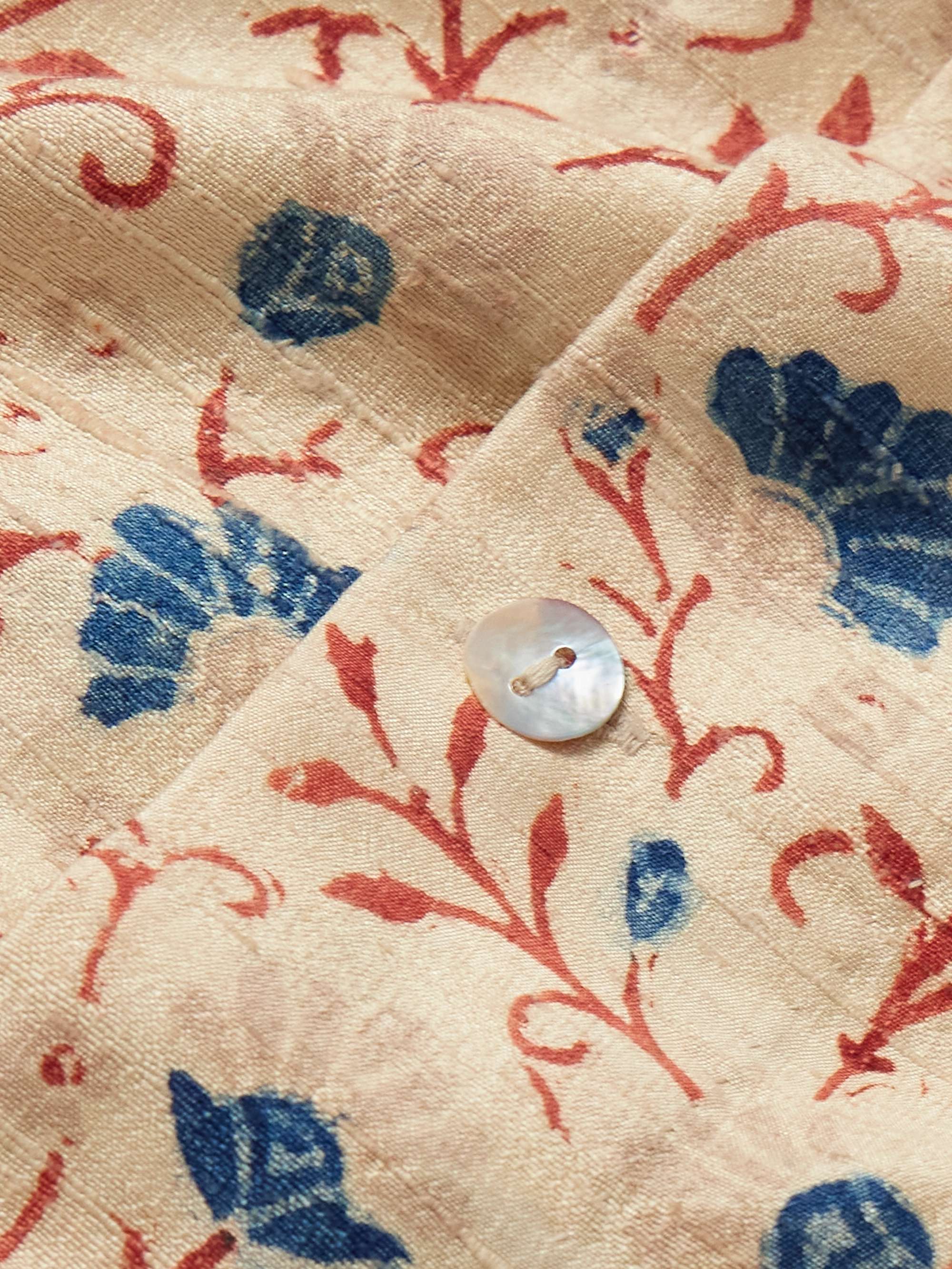 Camp-Collar Printed Silk Shirt view
