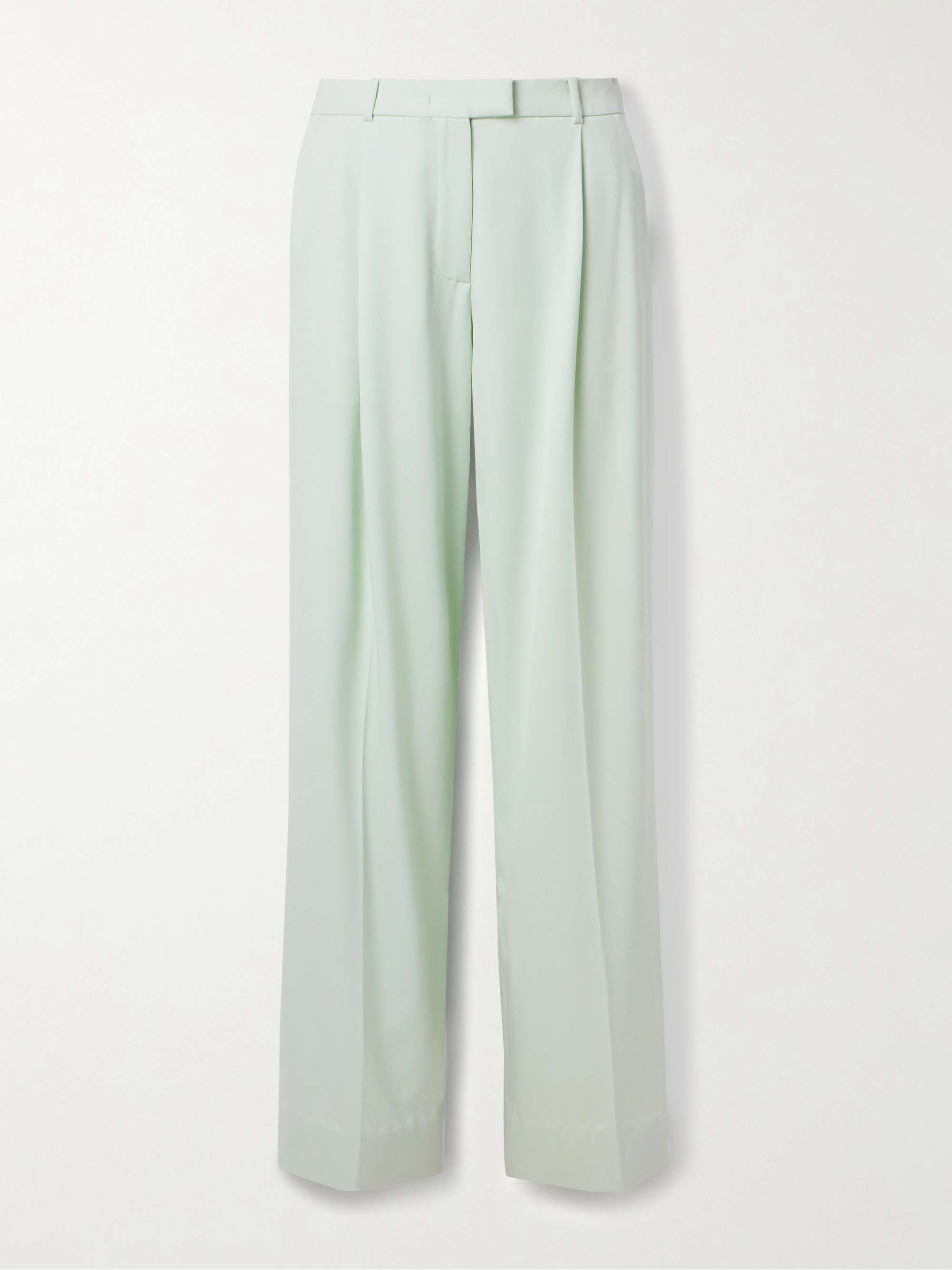 Pleated wool-blend wide-leg pants view