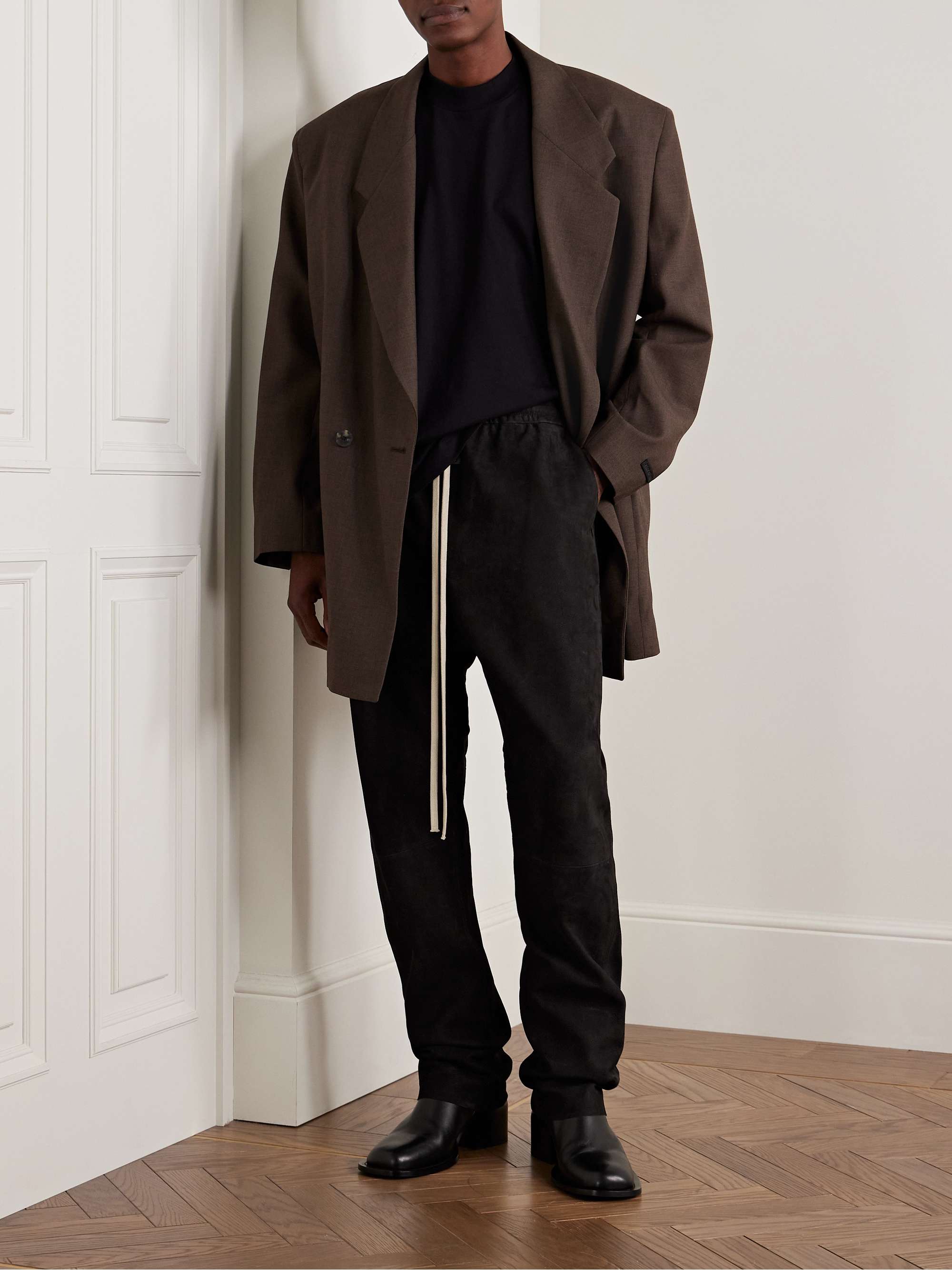 Forum Tapered Full-Grain Nubuck Drawstring Trousers view