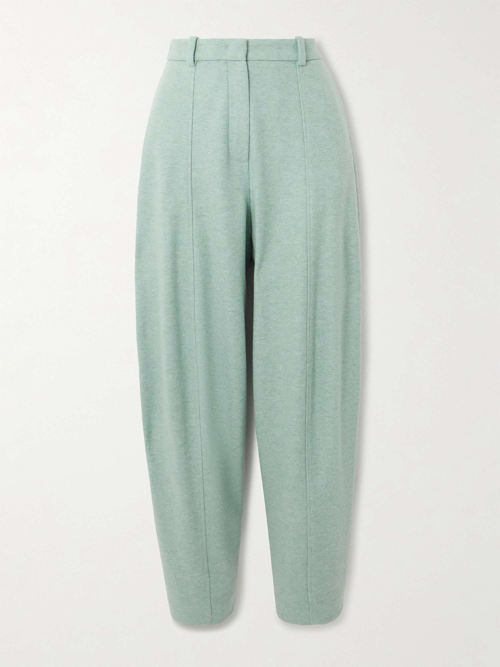 Pleated tapered cashmere-blend pants view