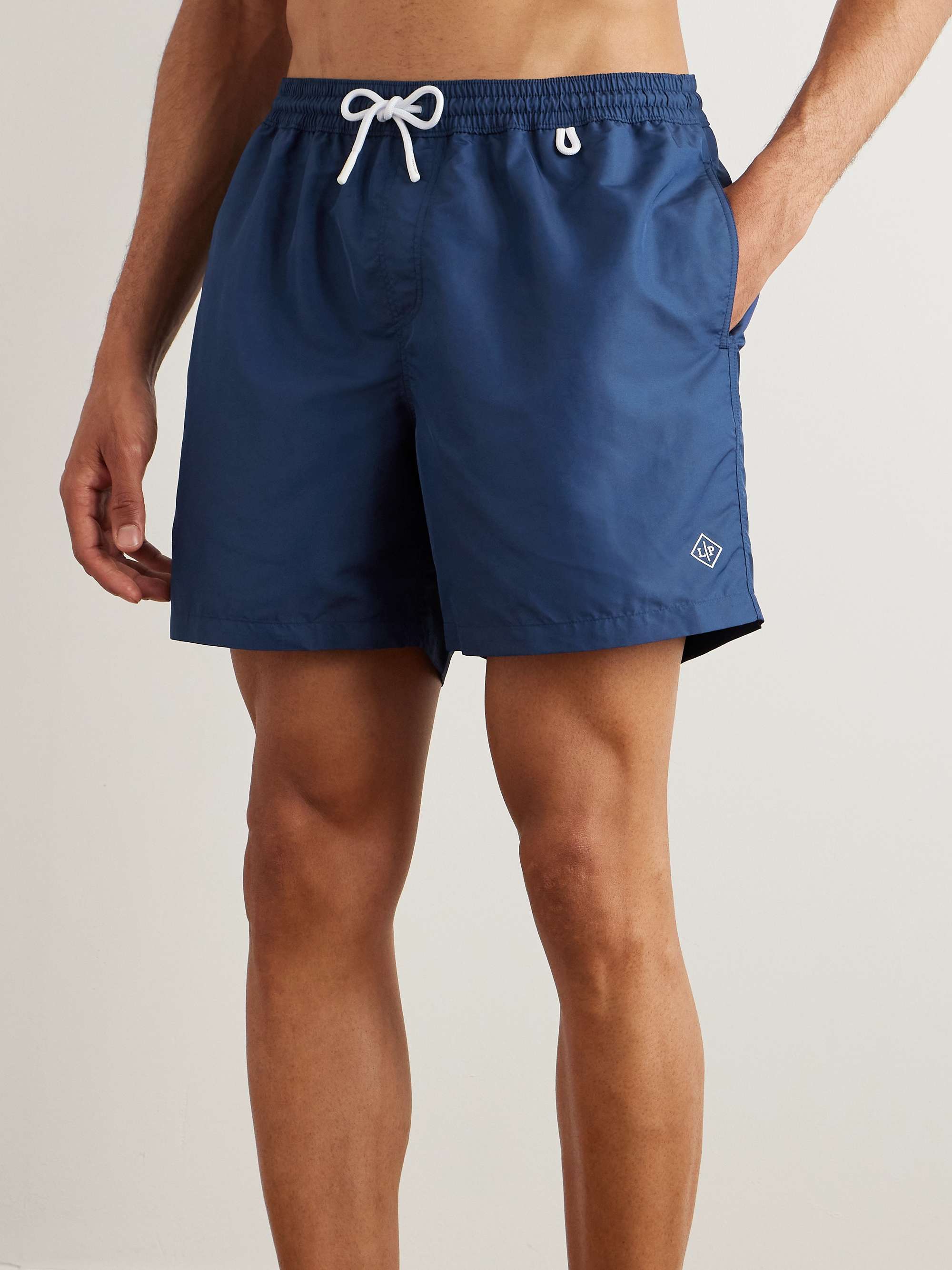 Bay Straight-Leg Mid-Length Logo-Print Swim Shorts view