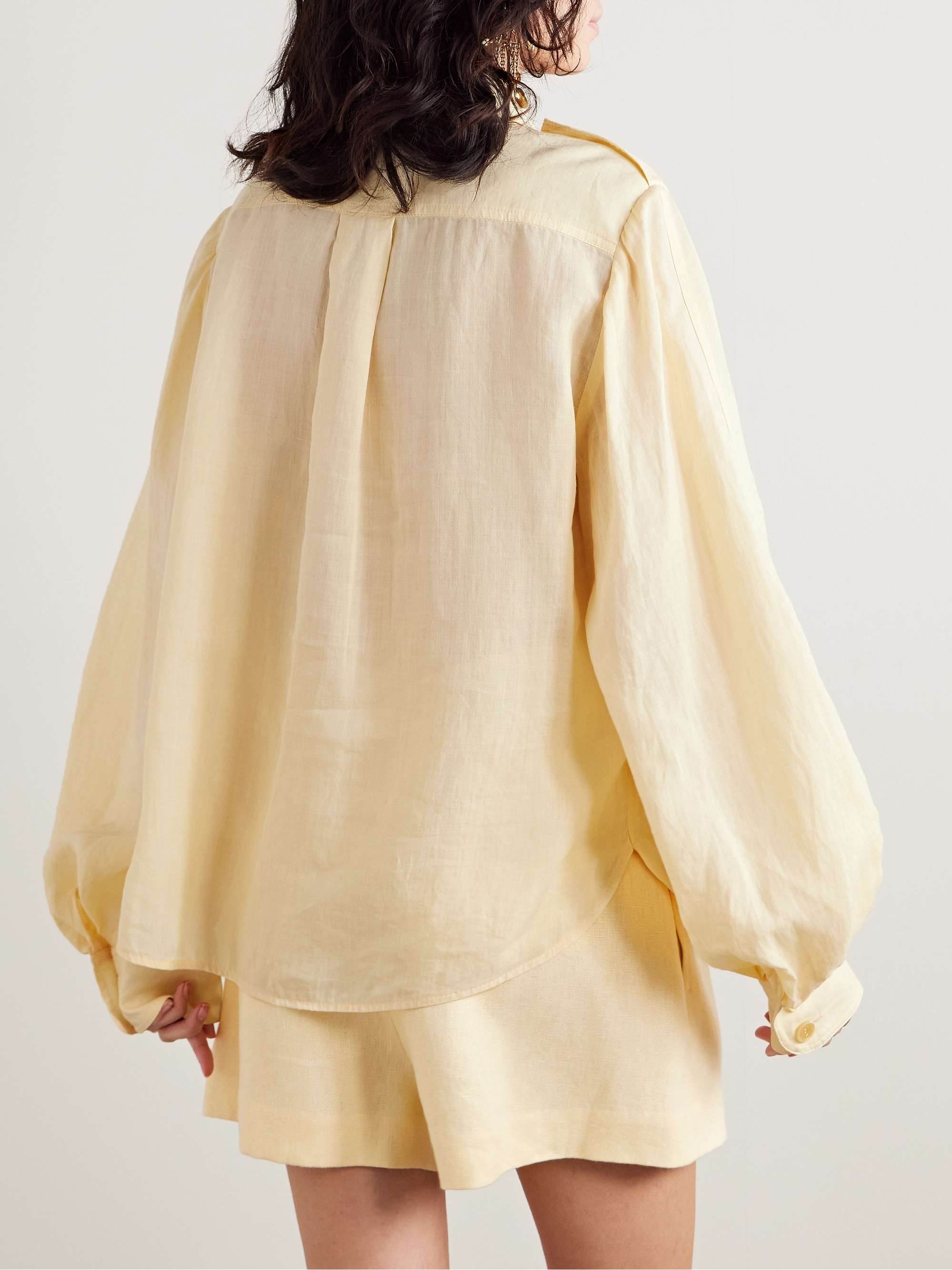 Illuminate pleated ramie shirt view