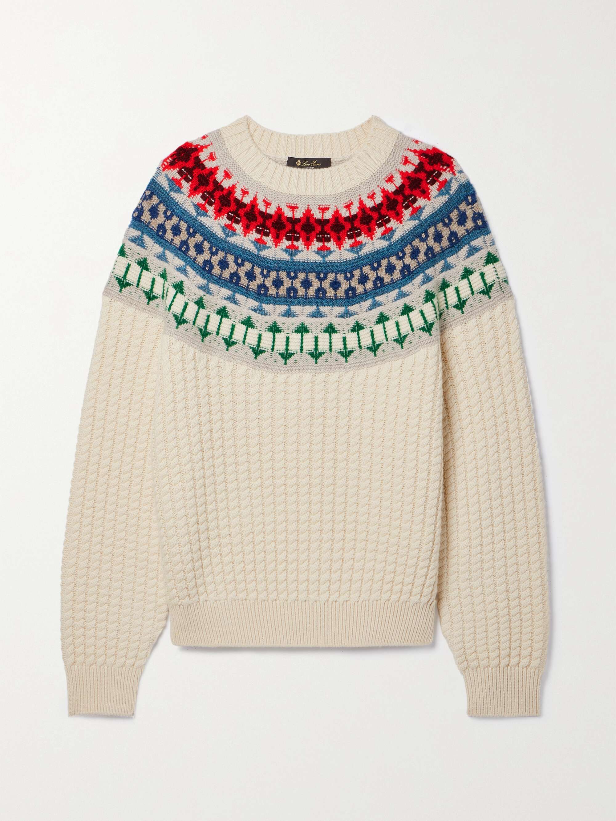 Noel Fair Isle cable-knit cashmere sweater view