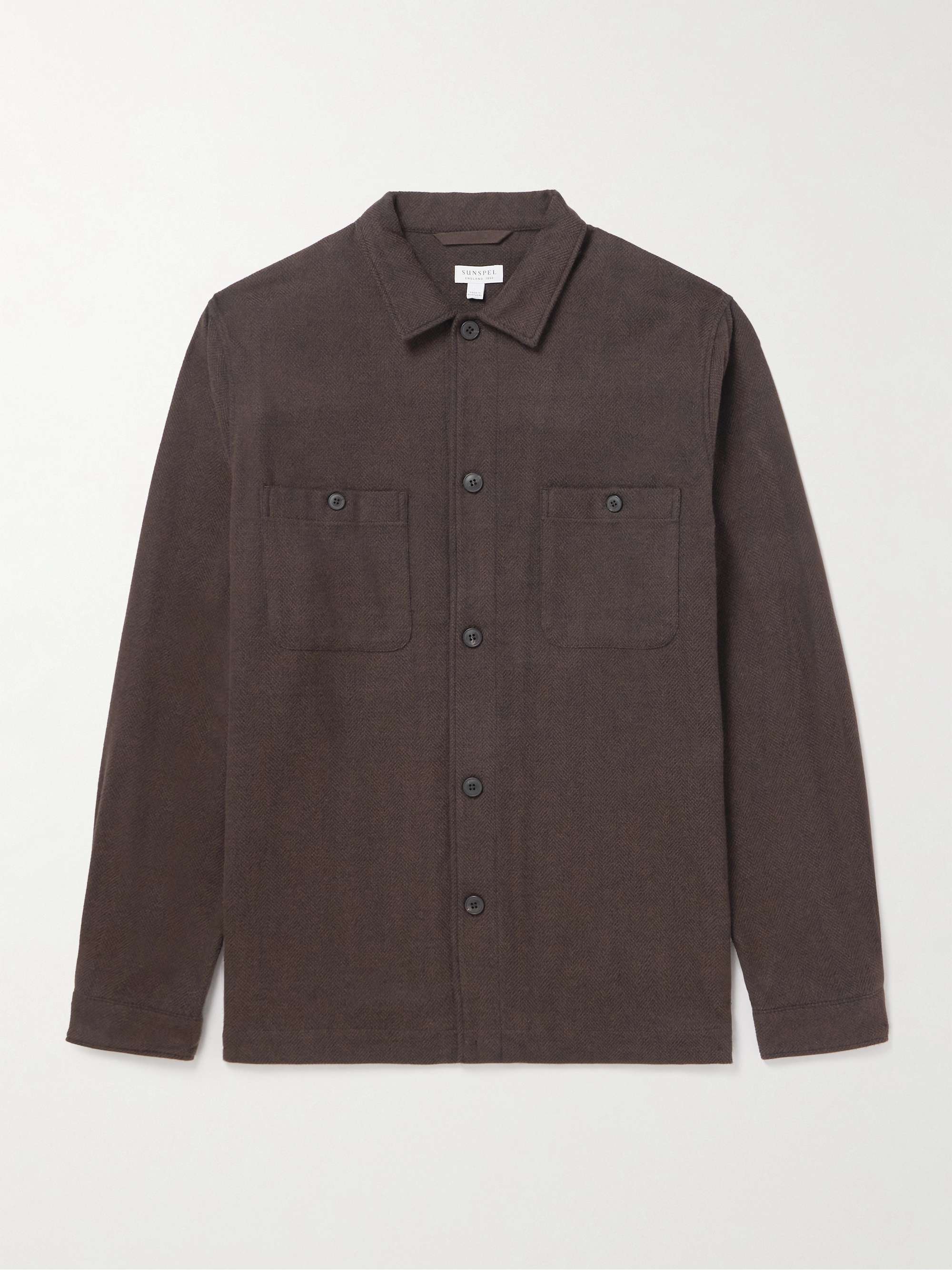 Herringbone Cotton-Flannel Overshirt view
